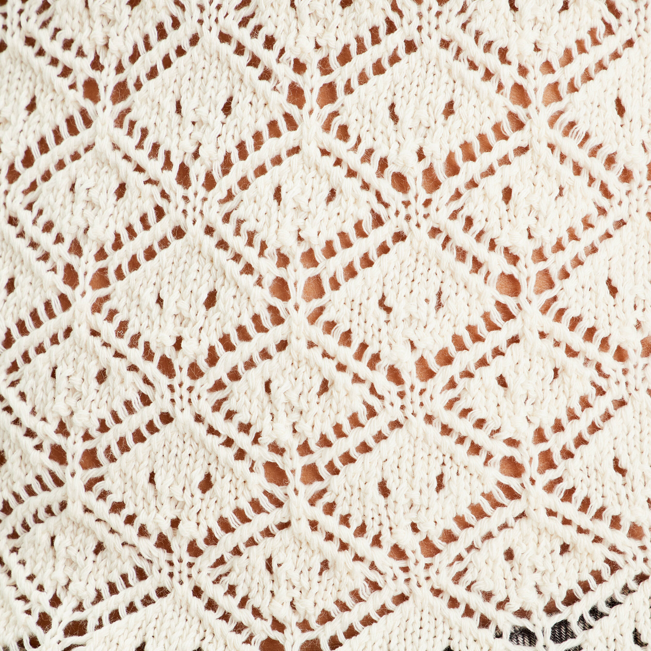 debardeur tricot ajoure ecru femme Débardeur tricot ajouré ecru femme