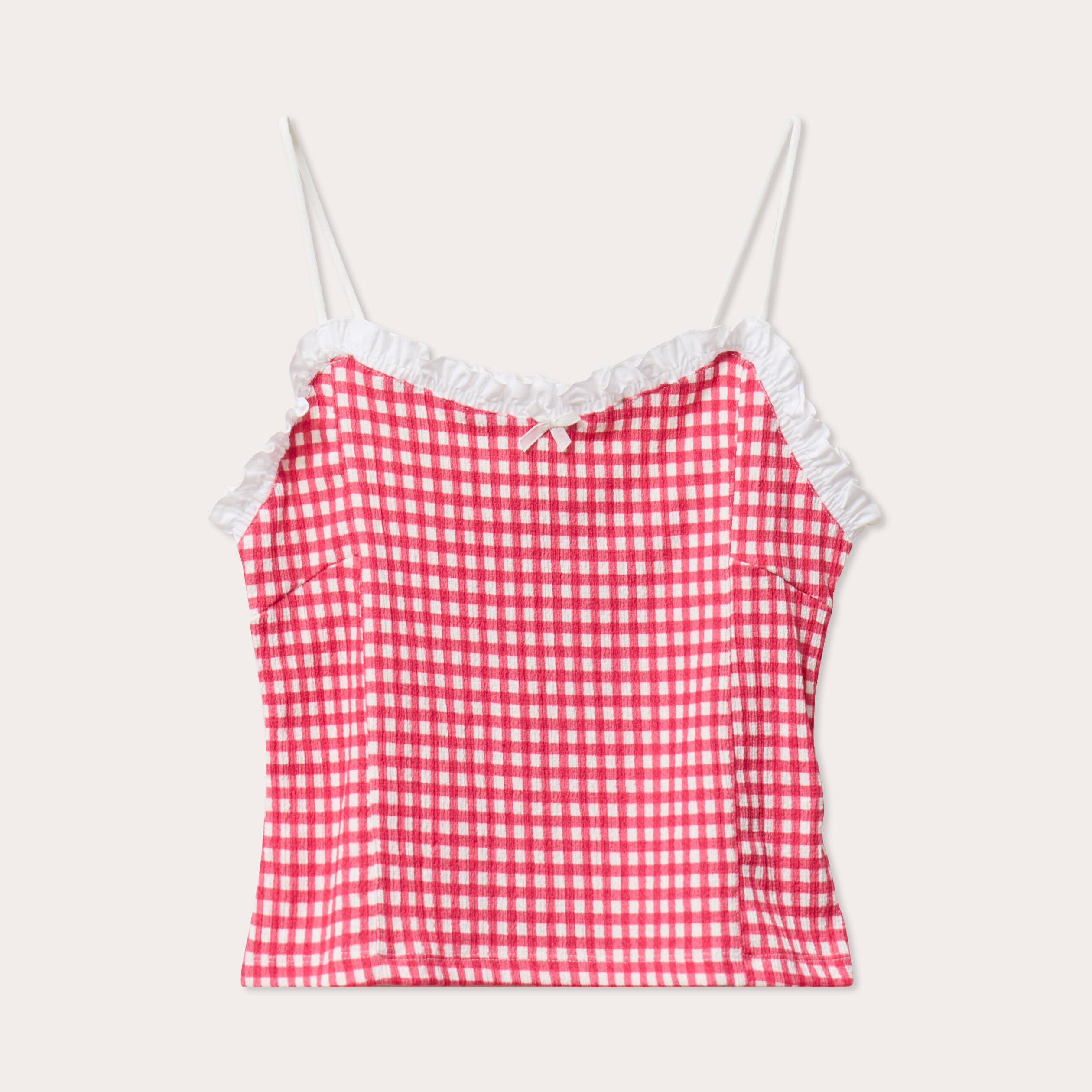 Débardeur cropped bretelles rose framboise femme