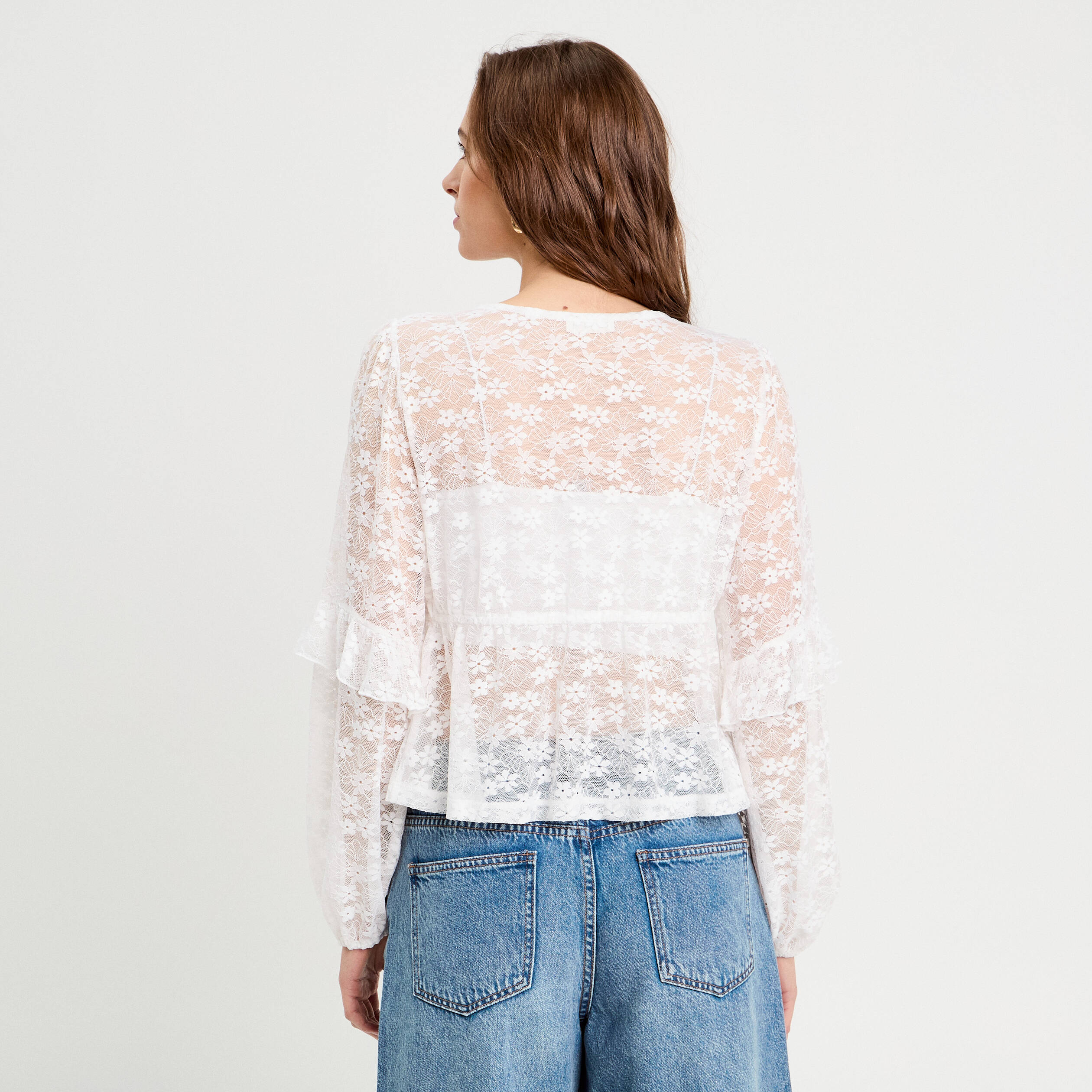 blouse manches longues noeuds blanc femme Blouse manches longues noeuds blanc femme