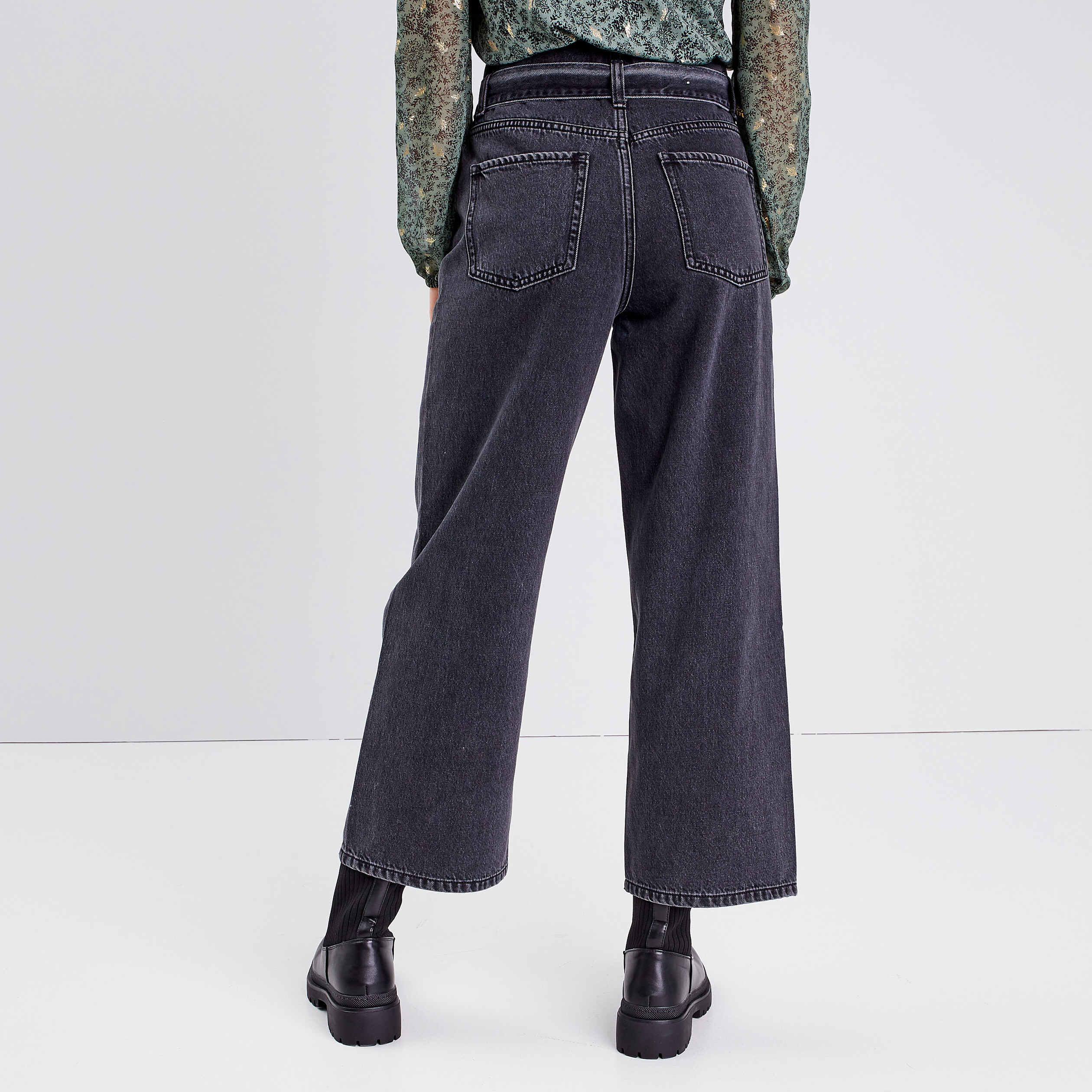 Costume Rayé Bleu Marine avec Col Roulé