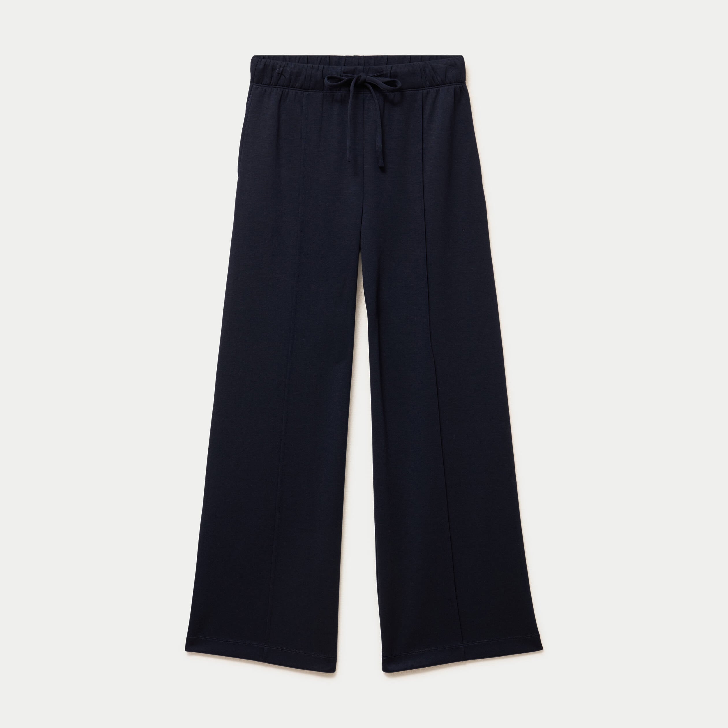 Jogging bootcut taille haute bleu marine femme