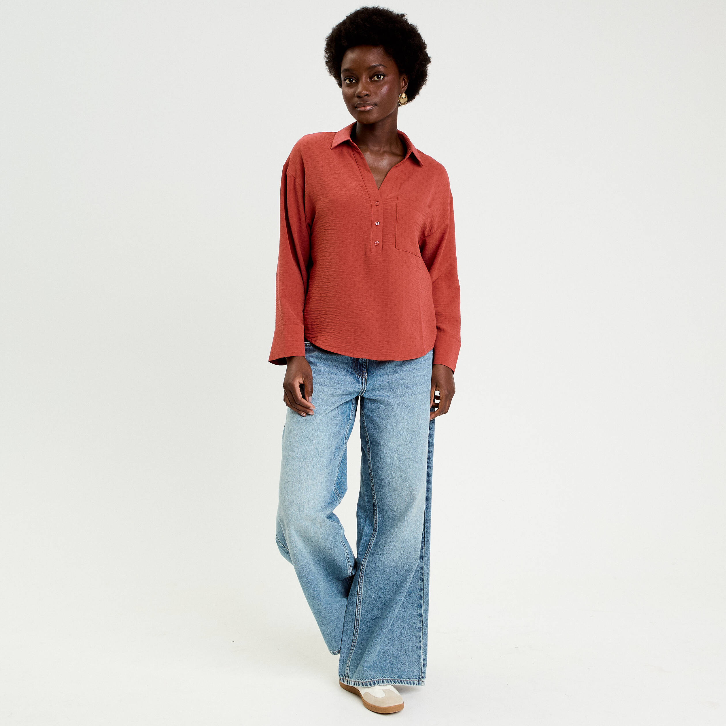 Vareuse manches longues vieux rose femme