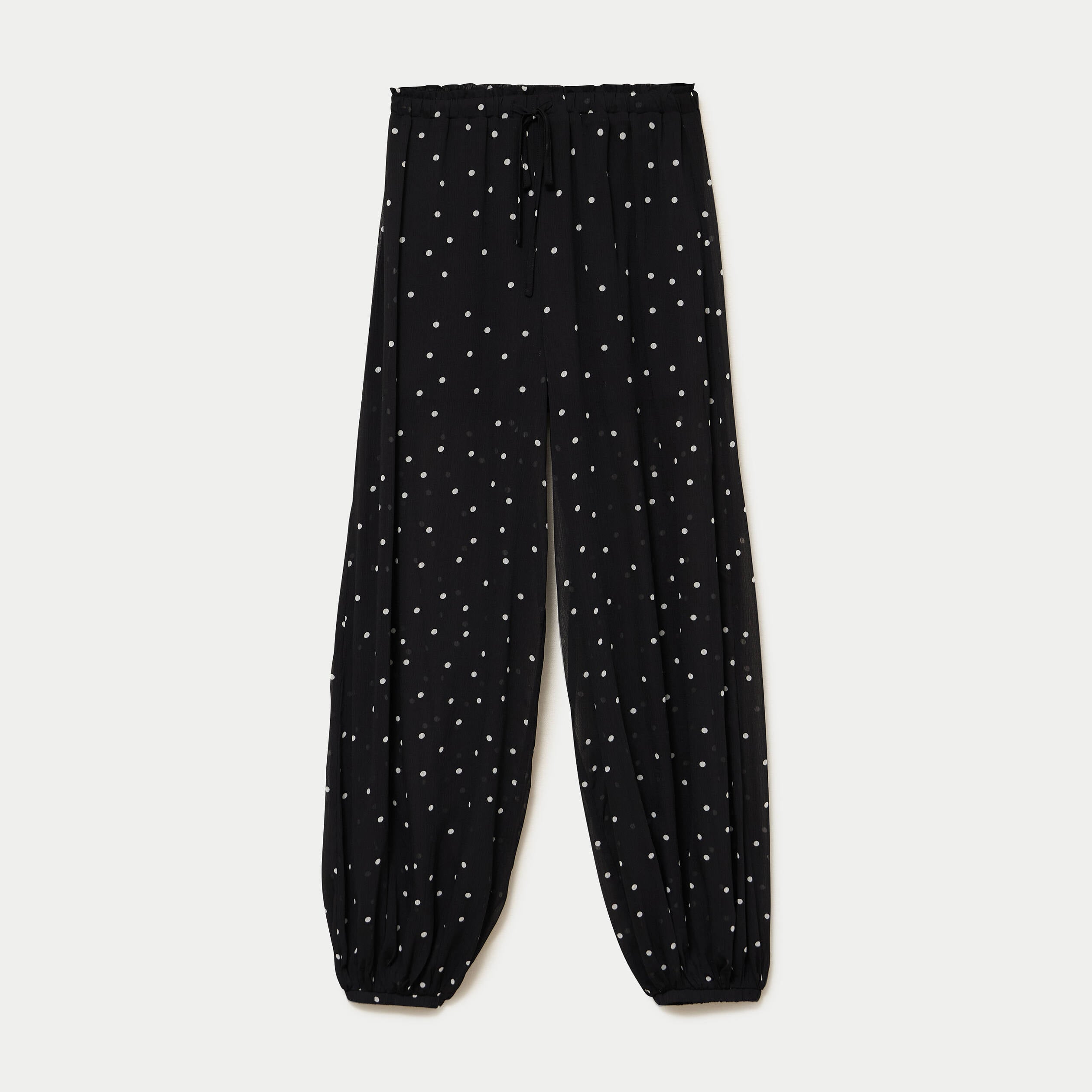 Pantalon large en voile taille standard noir femme