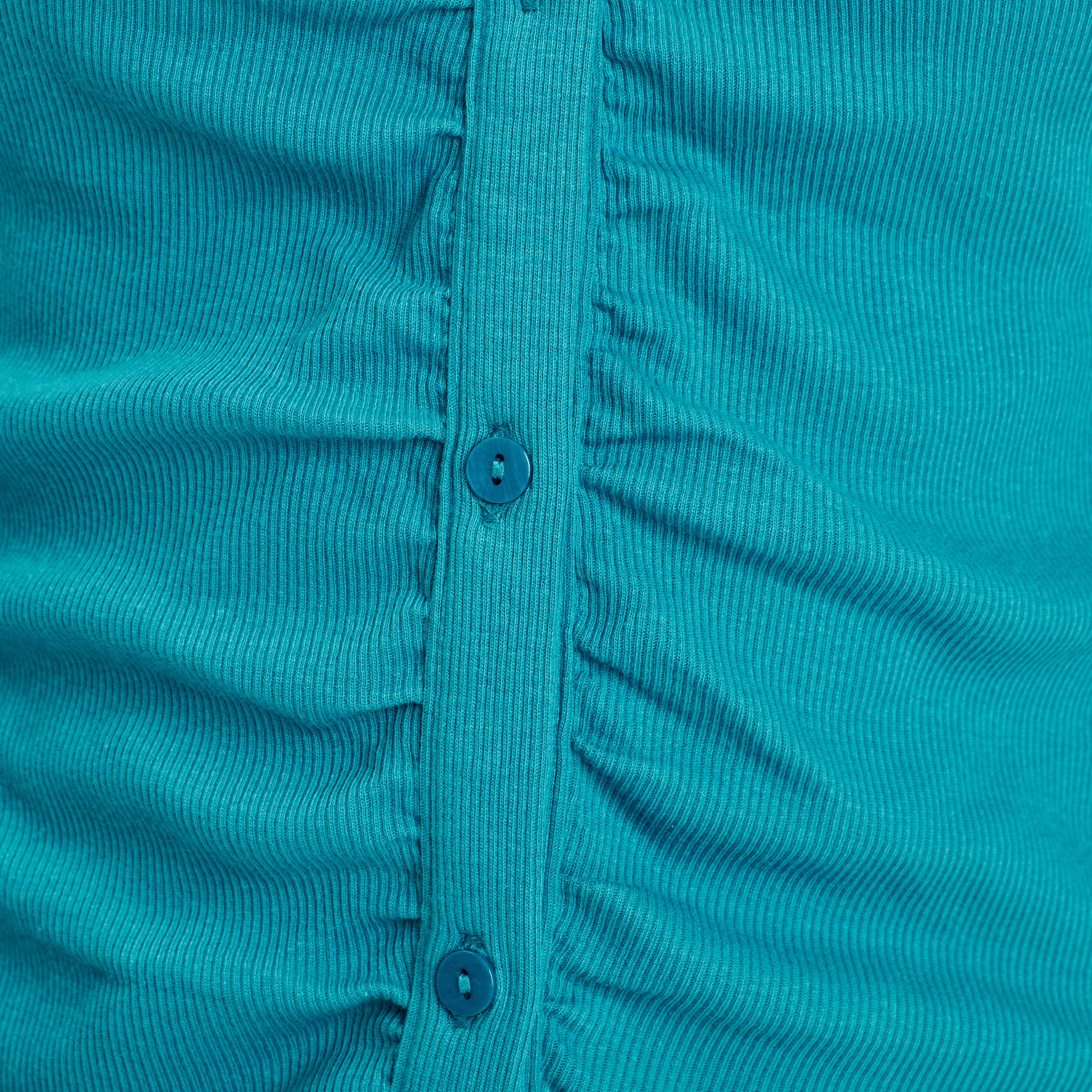 t shirt cotele avec fronces bleu femme T-shirt côtelé avec fronces bleu femme