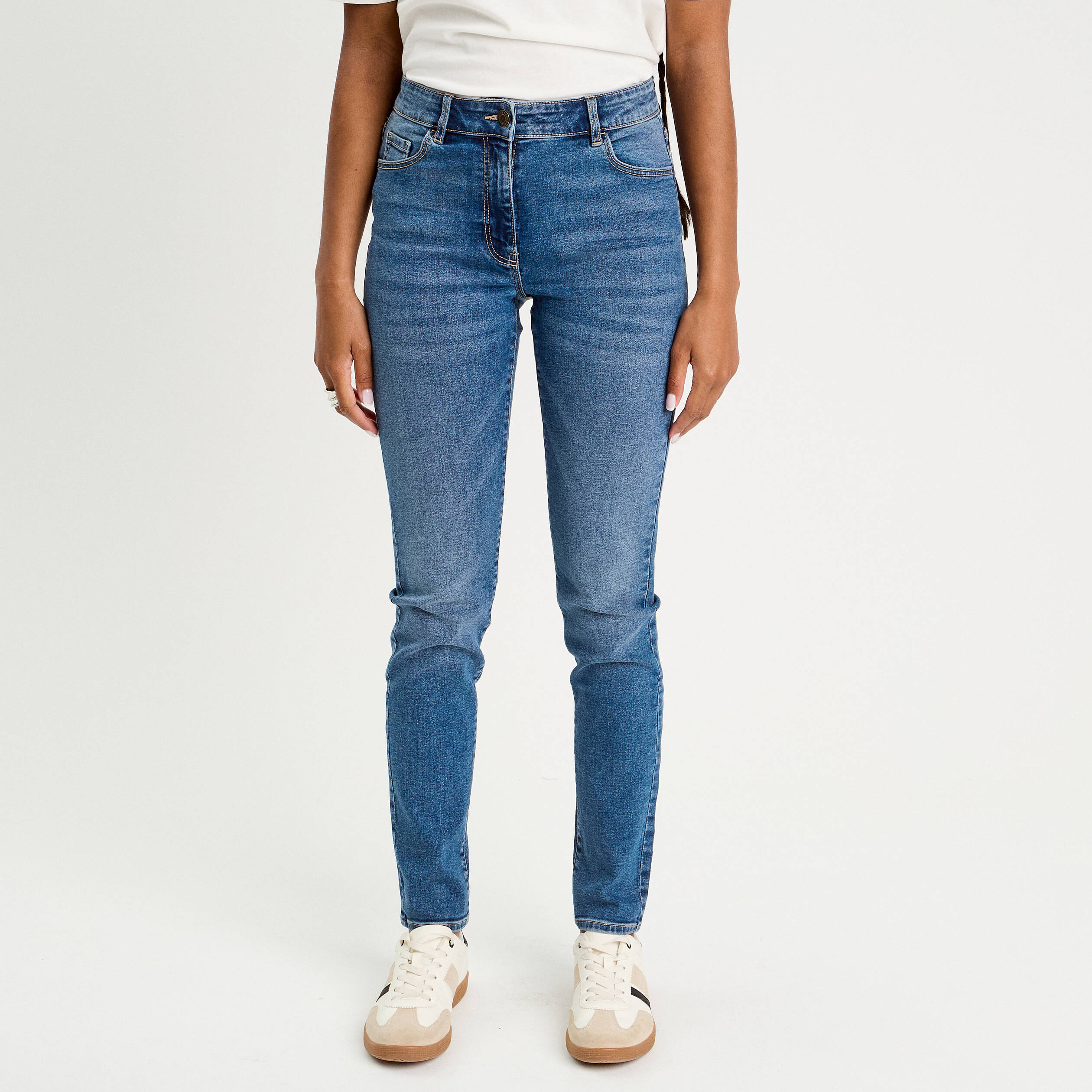 jeans slim 5 poches denim stone femme Jeans slim 5 poches denim stone femme