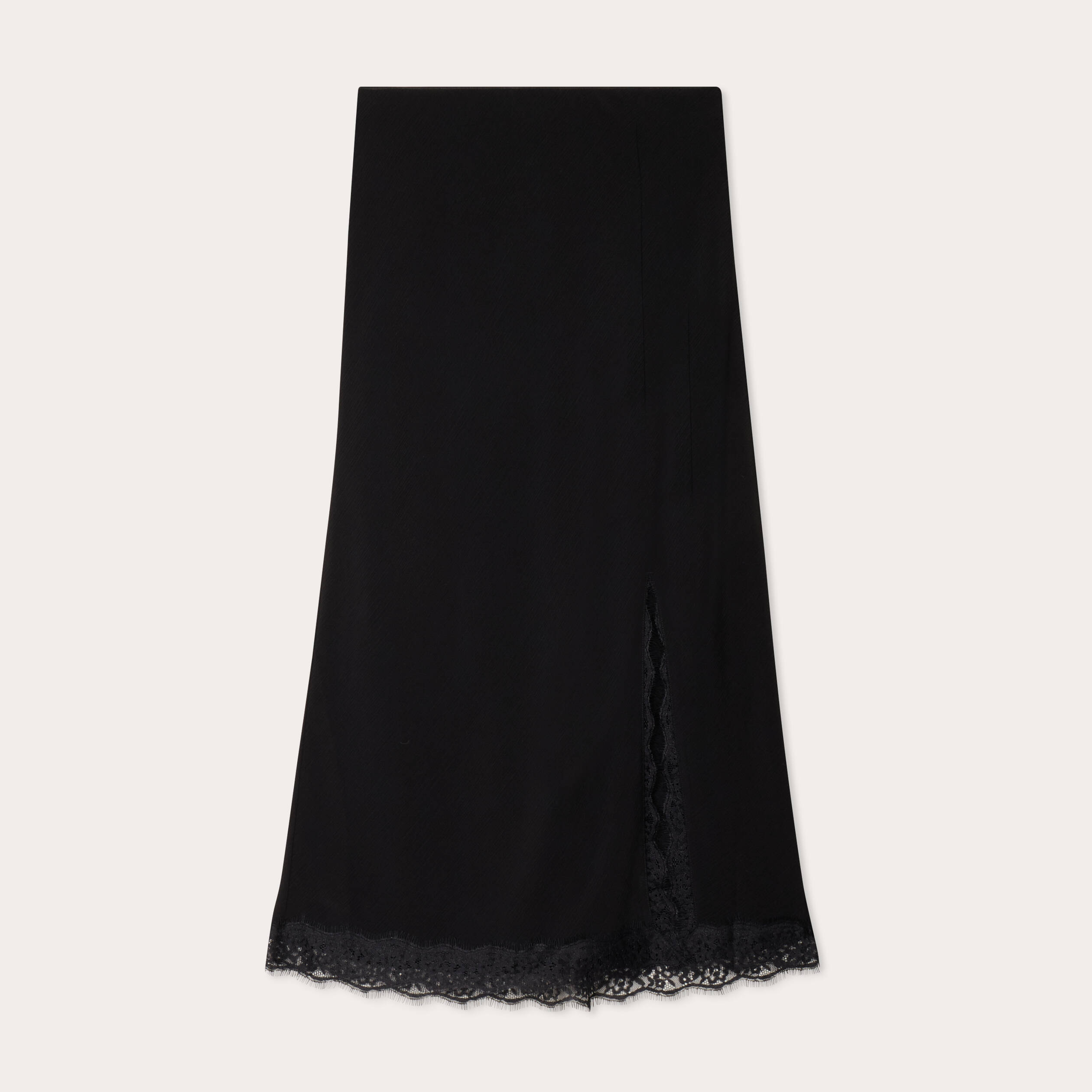 jupe midi droite fendue noir femme Jupe midi droite fendue noir femme