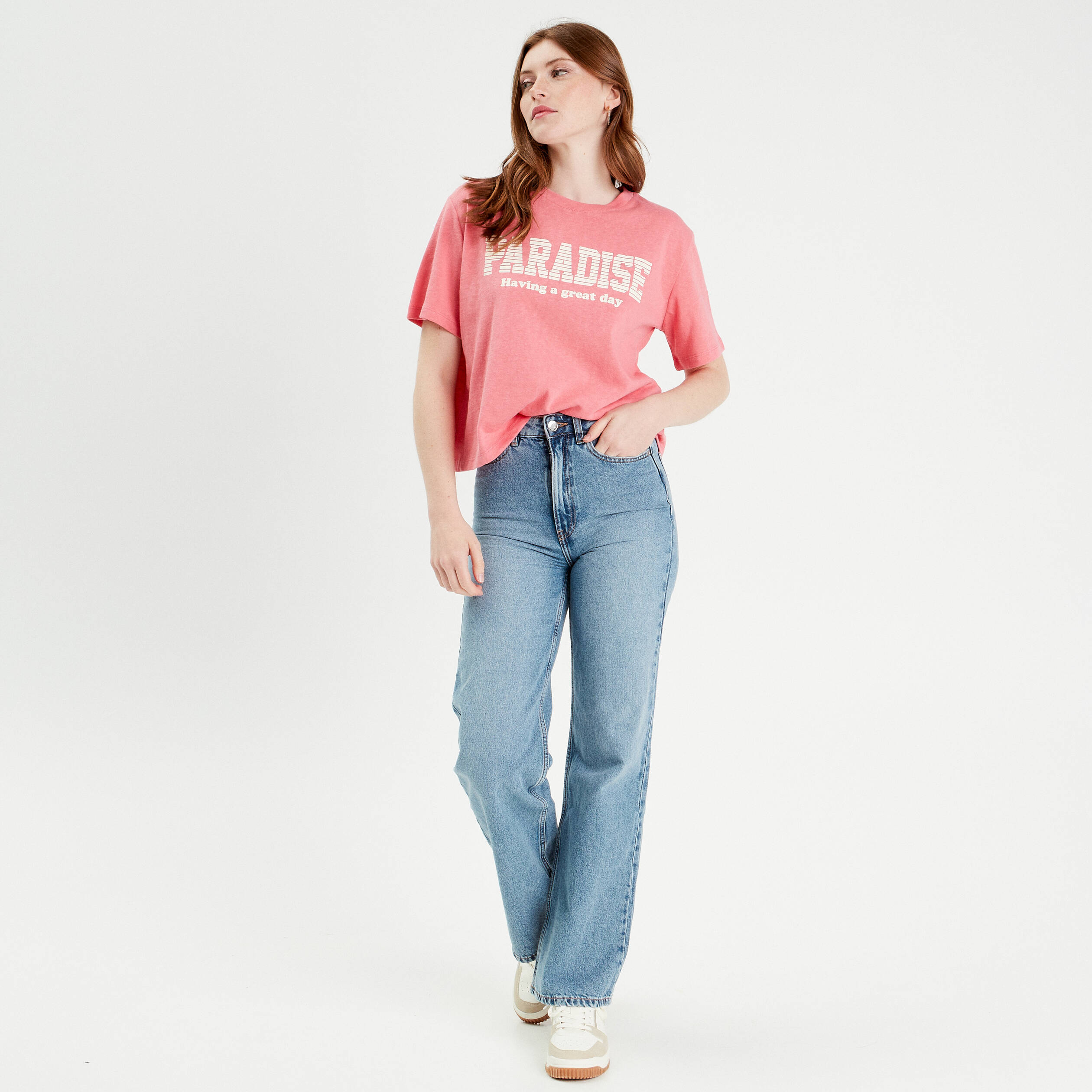 t shirt manches courtes rose femme T-shirt manches courtes rose femme