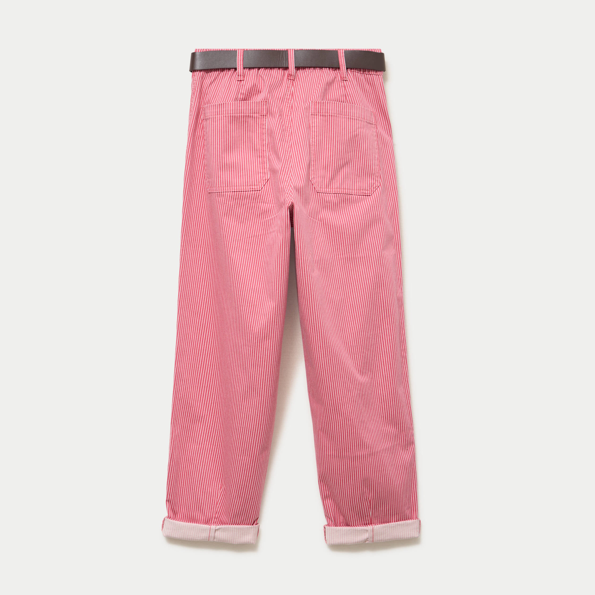 Pantalon chino 7/8&egrave;me taille &eacute;lastiqu&eacute;e rose framboise femme