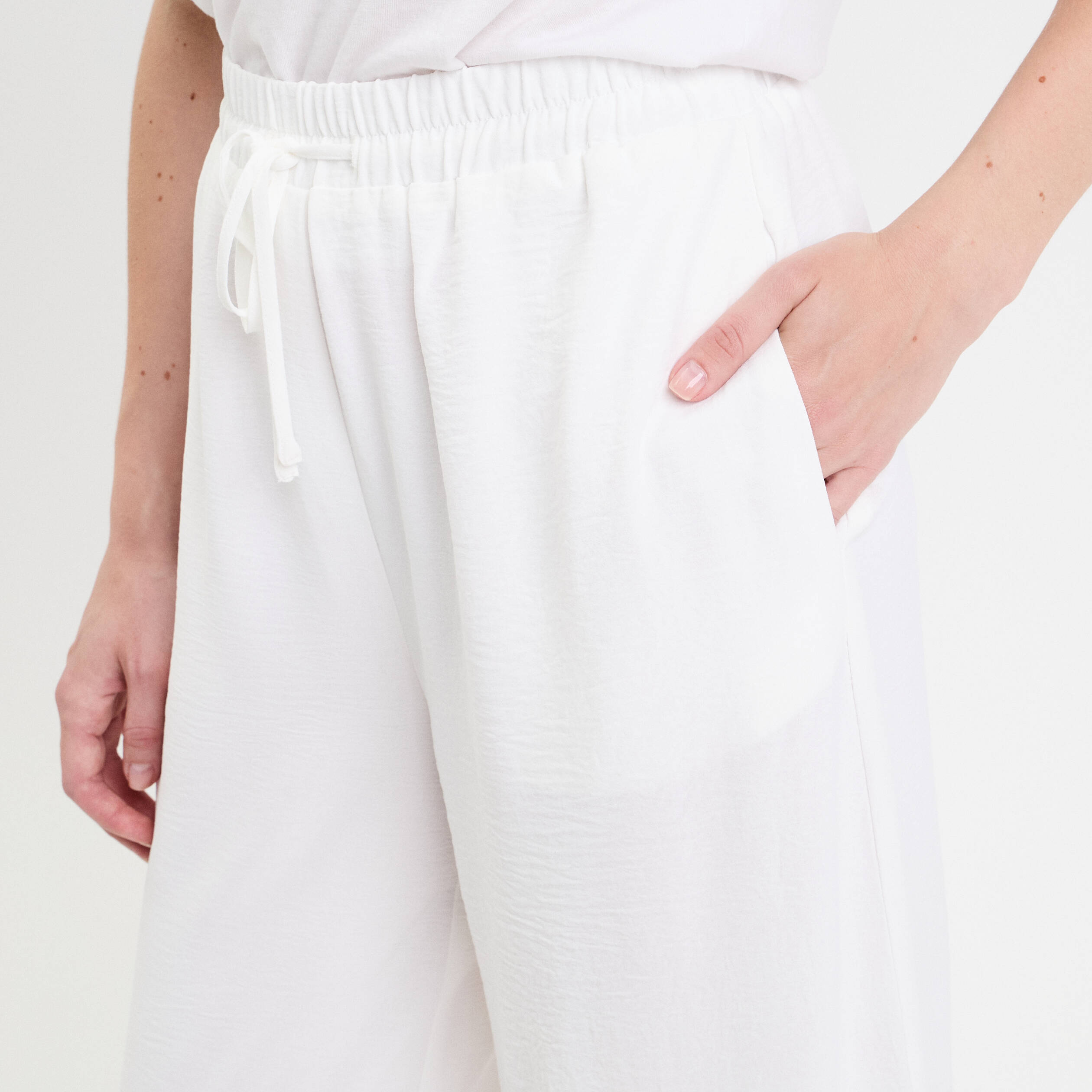 pantalon large ecru femme Pantalon large ecru femme
