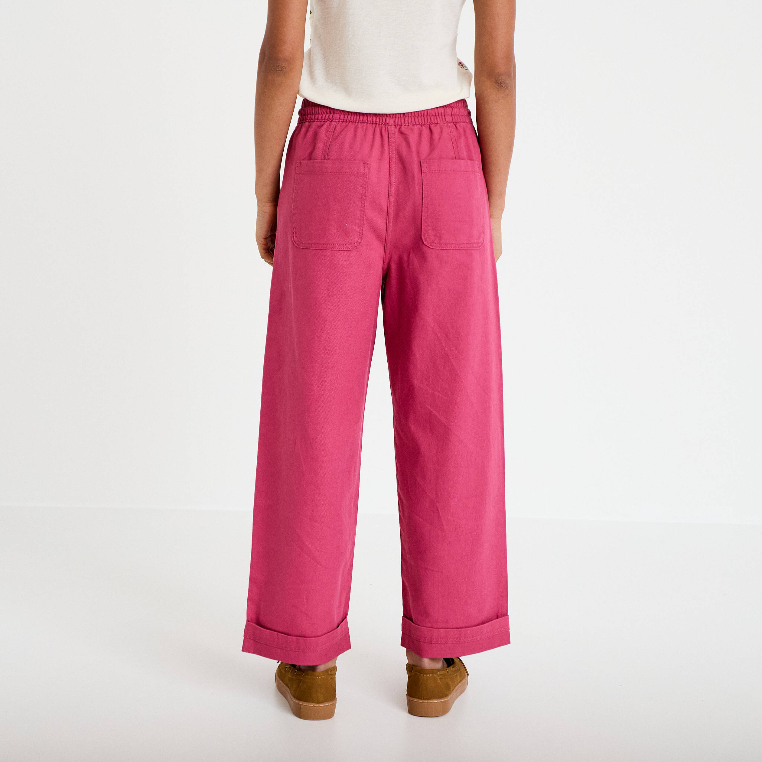 Pantalon droit taille standard prune femme