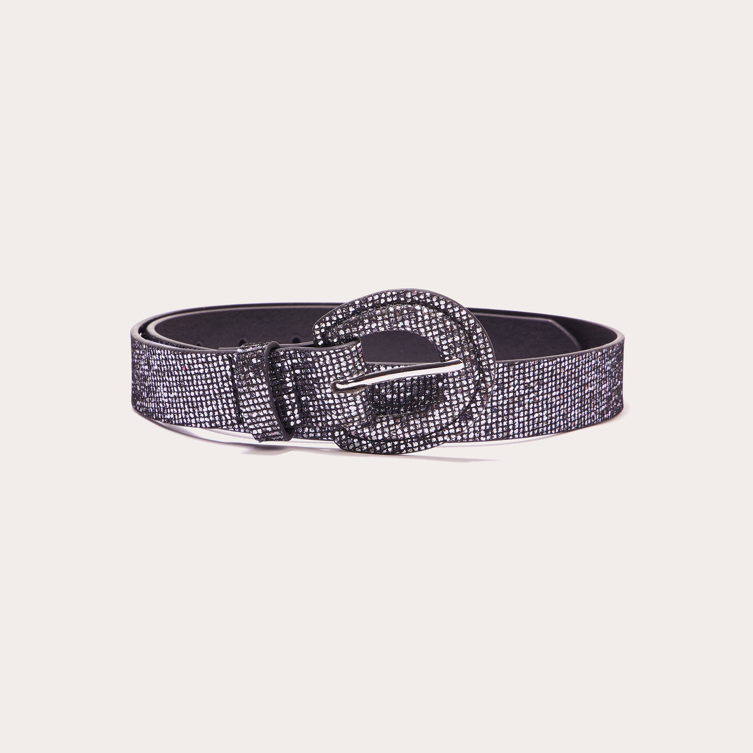 Ceinture Bleue avec Boucle Tête de Mort et Strass - - Ceintures mode