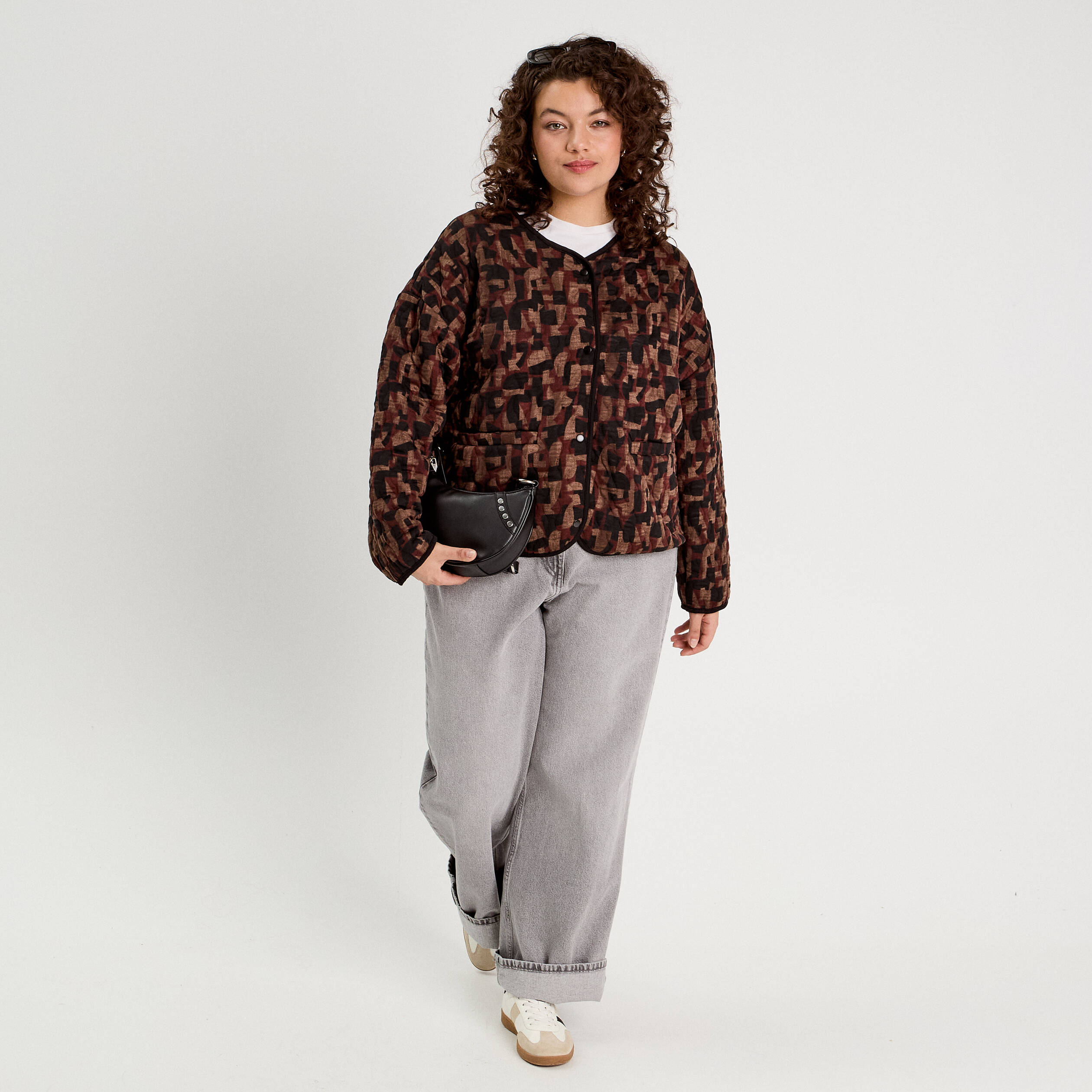 Veste matelass&eacute;e marron cognac femme