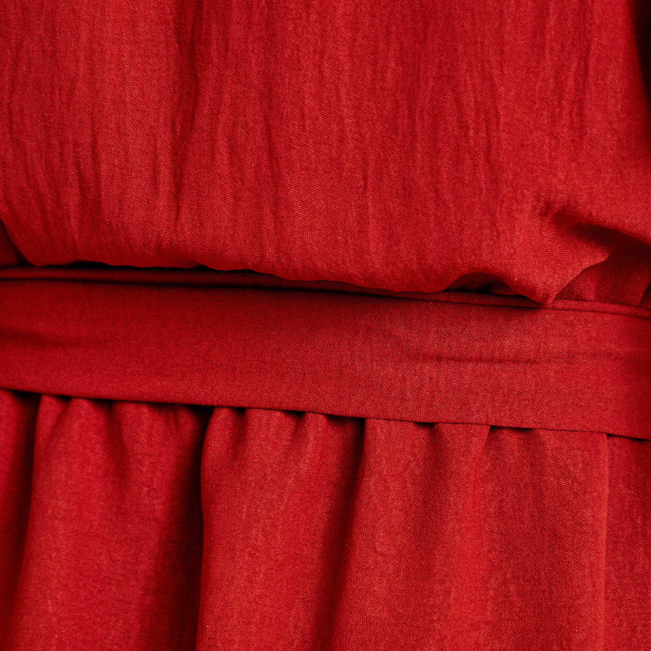 Robe longue &eacute;vas&eacute;e manches courtes orange fonc&eacute; femme