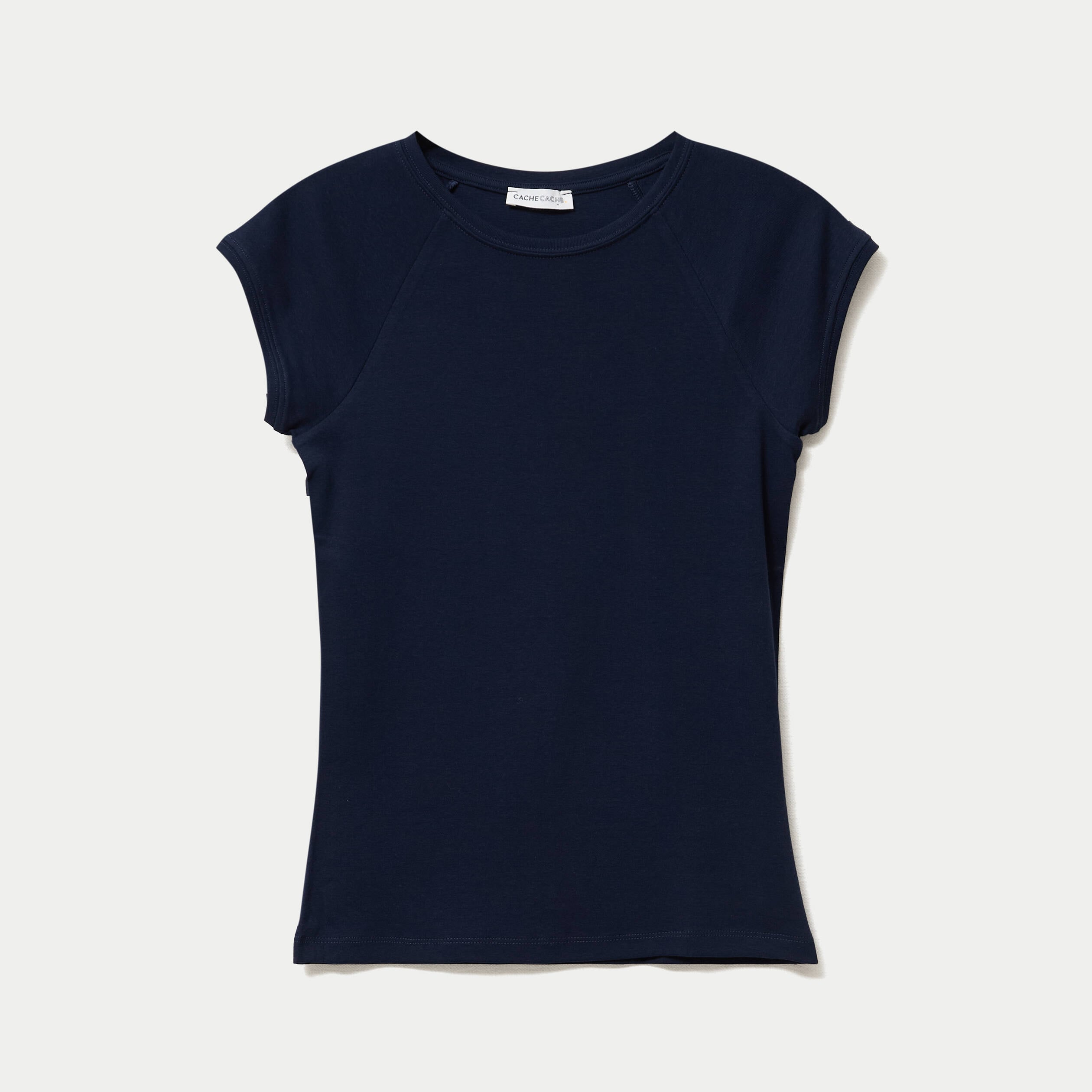 T-shirt manches courtes bleu marine femme