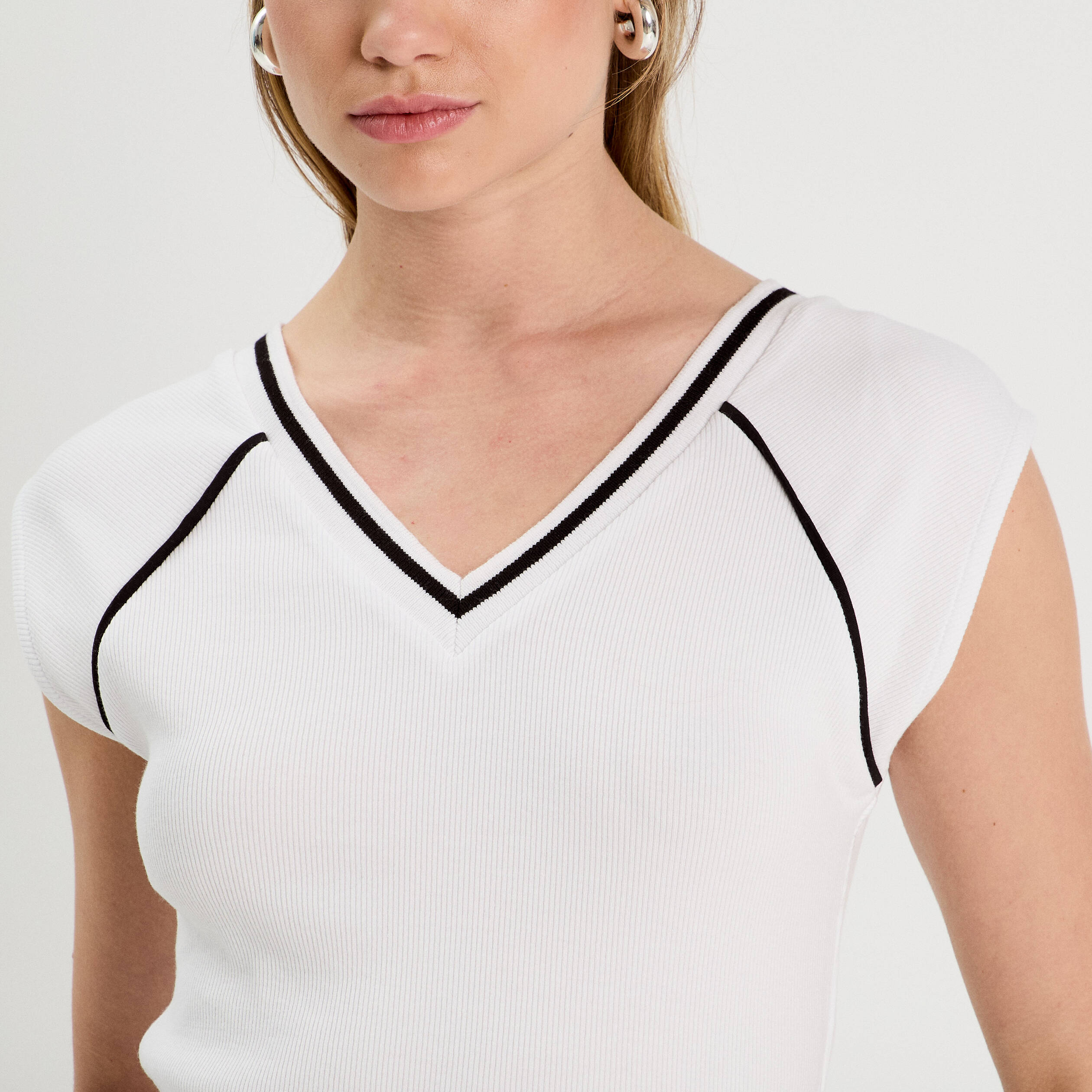T-shirt manches courtes blanc femme