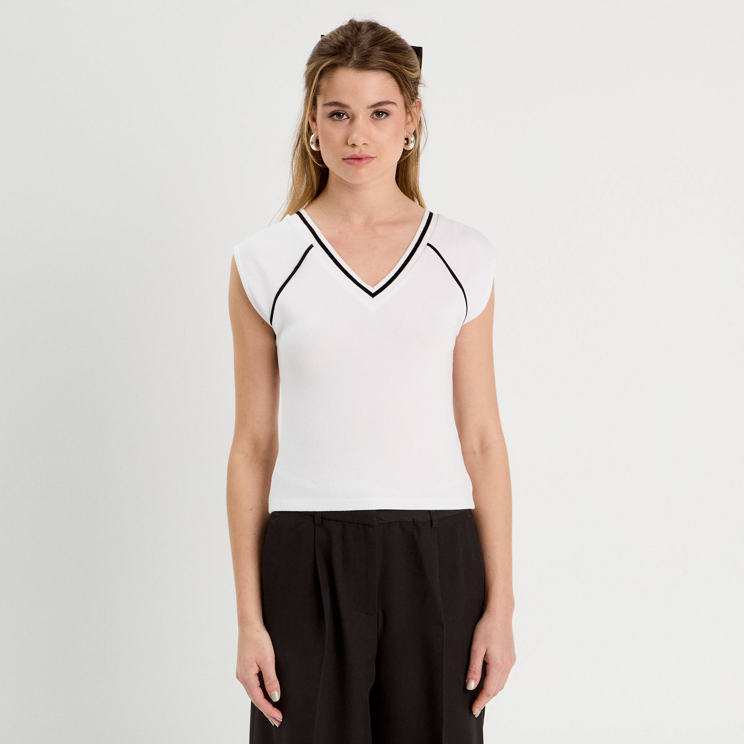 T-shirt manches courtes blanc femme