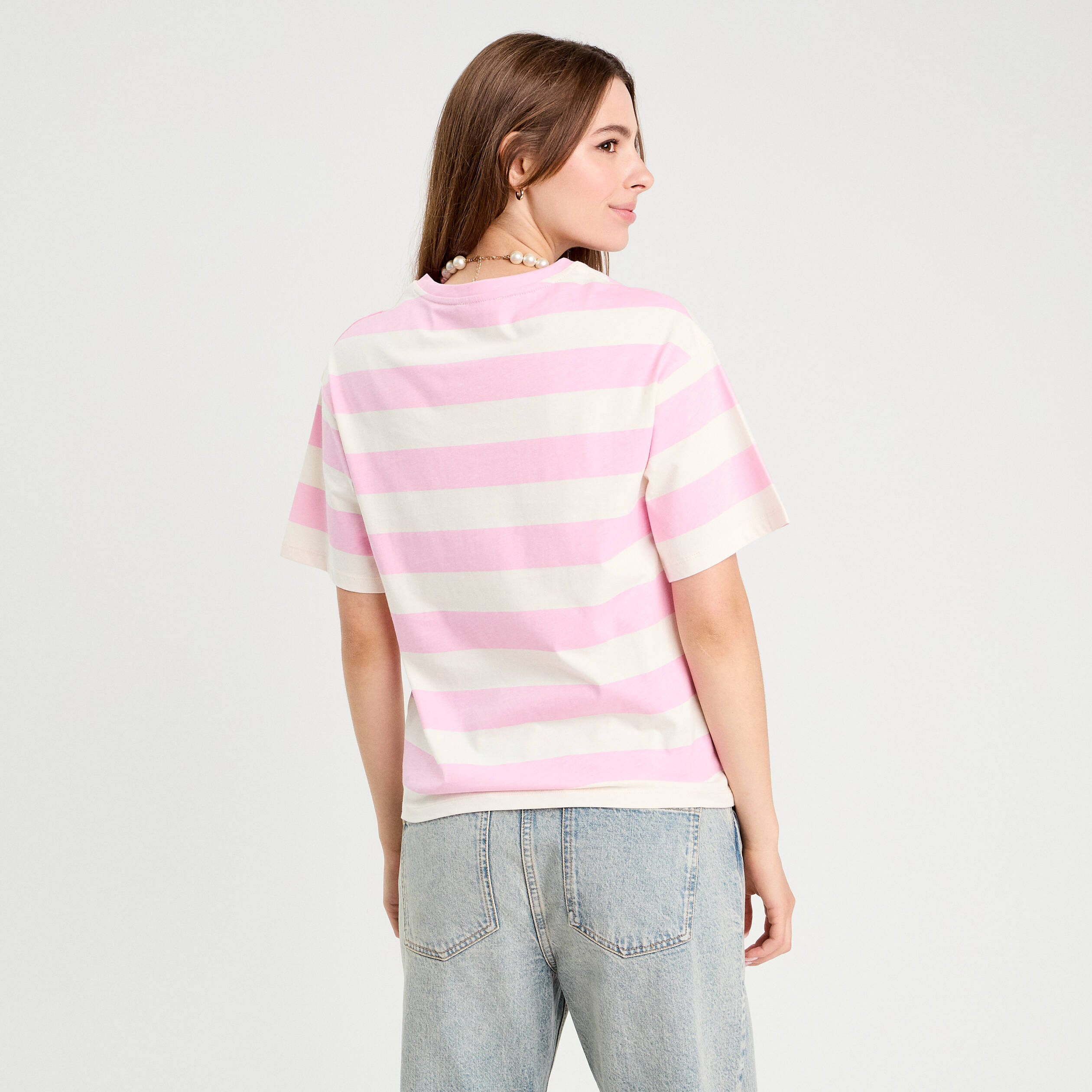 t shirt manches courtes rose clair femme T-shirt manches courtes rose clair femme