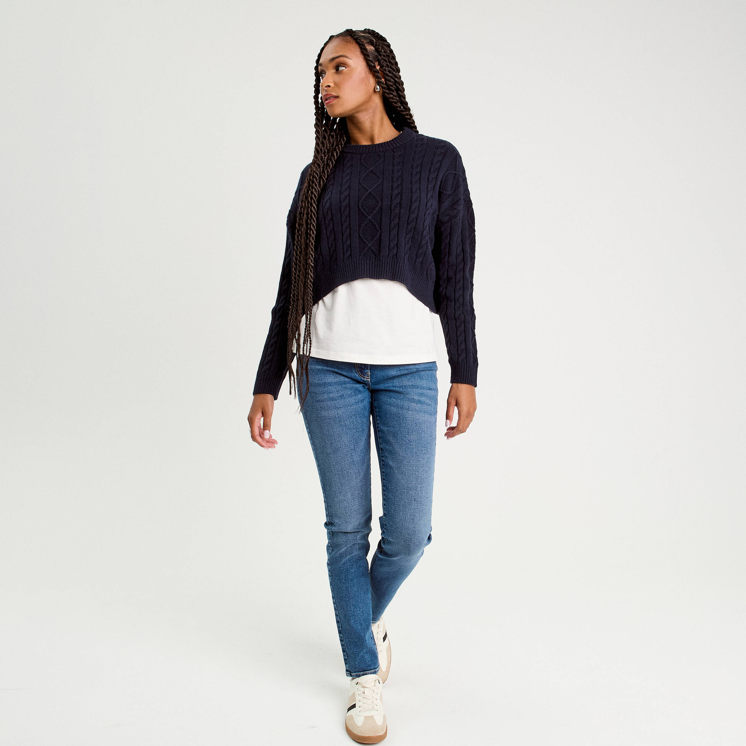 Jeans slim denim stone femme