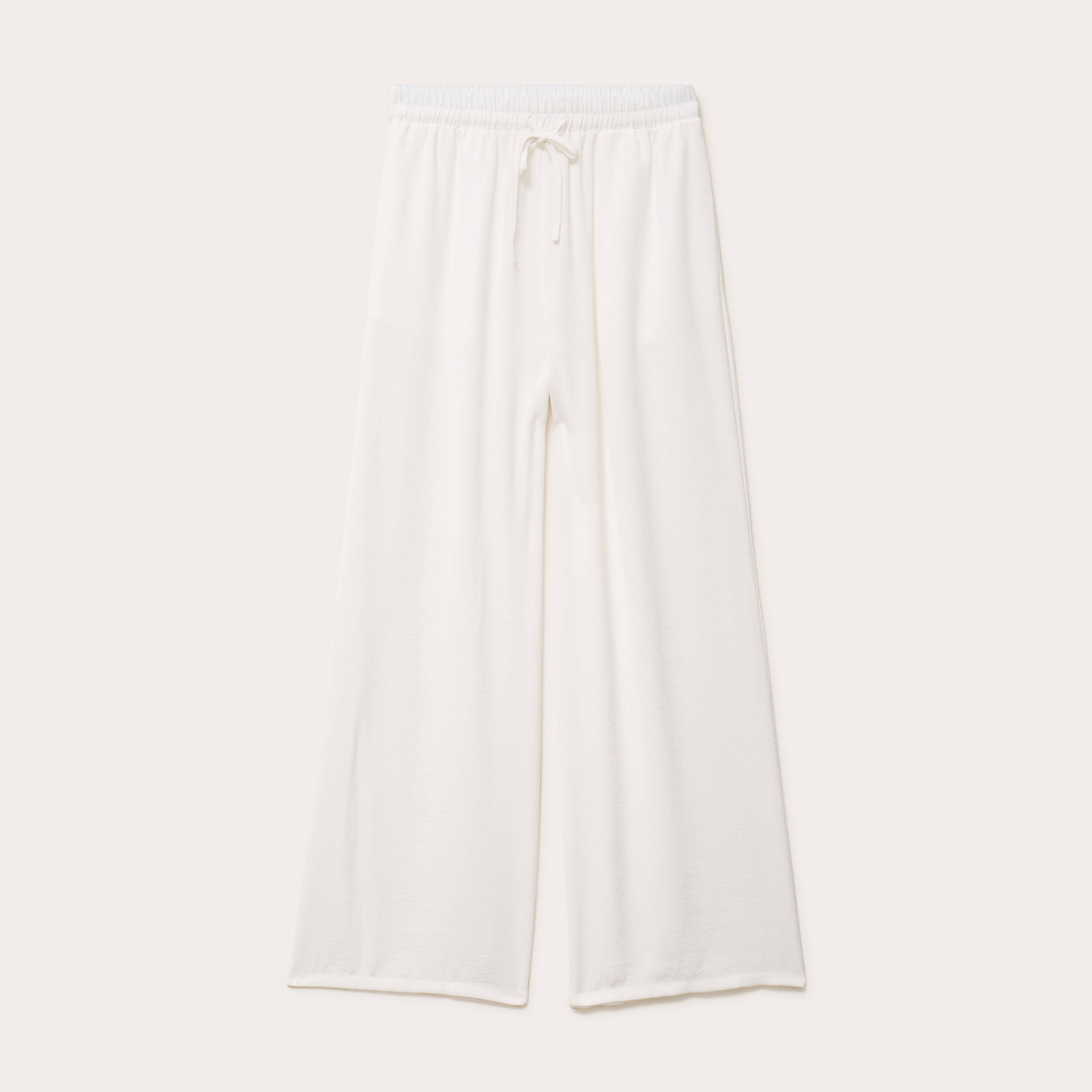 Pantalon large fluide ecru femme