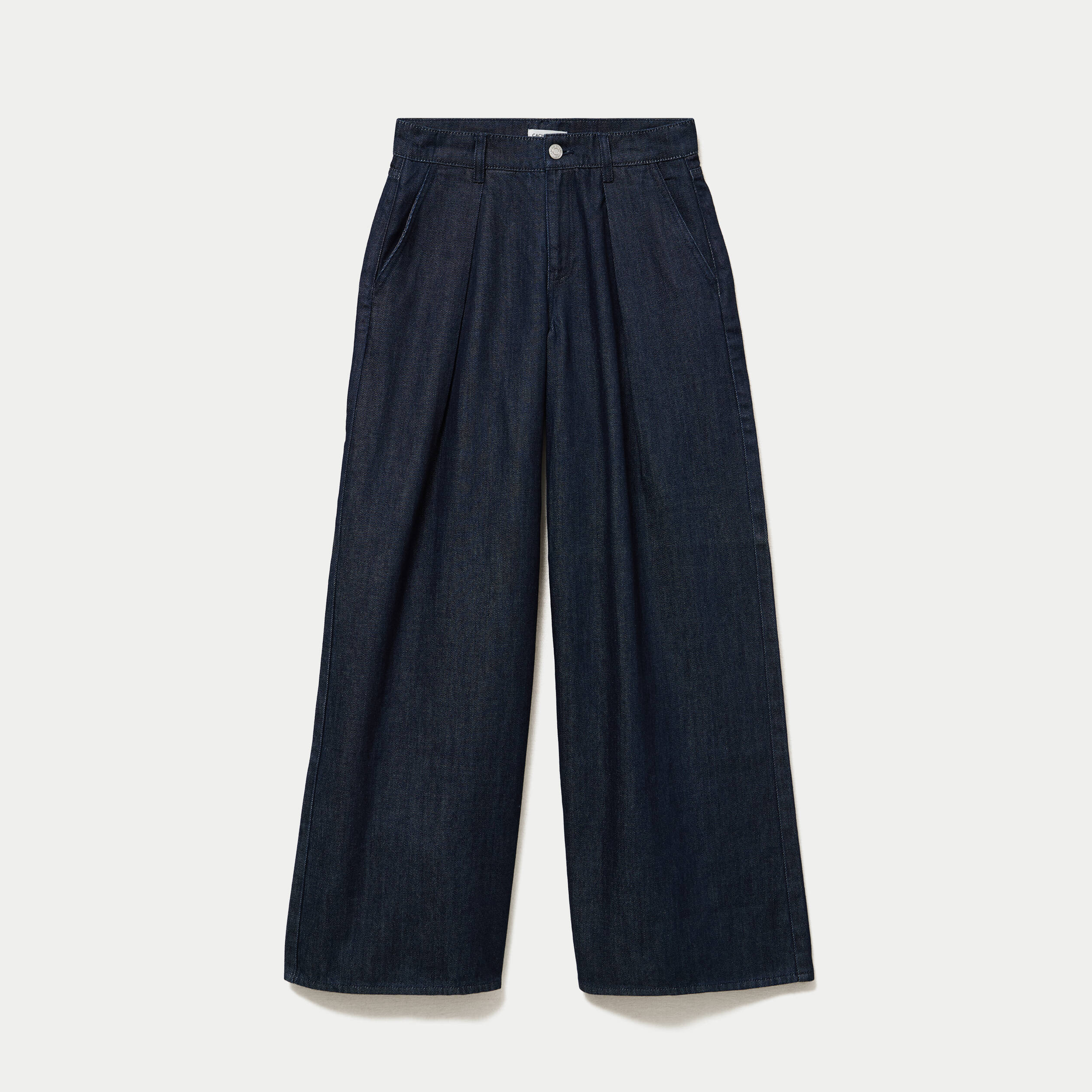 Jean wide leg taille haute denim brut femme