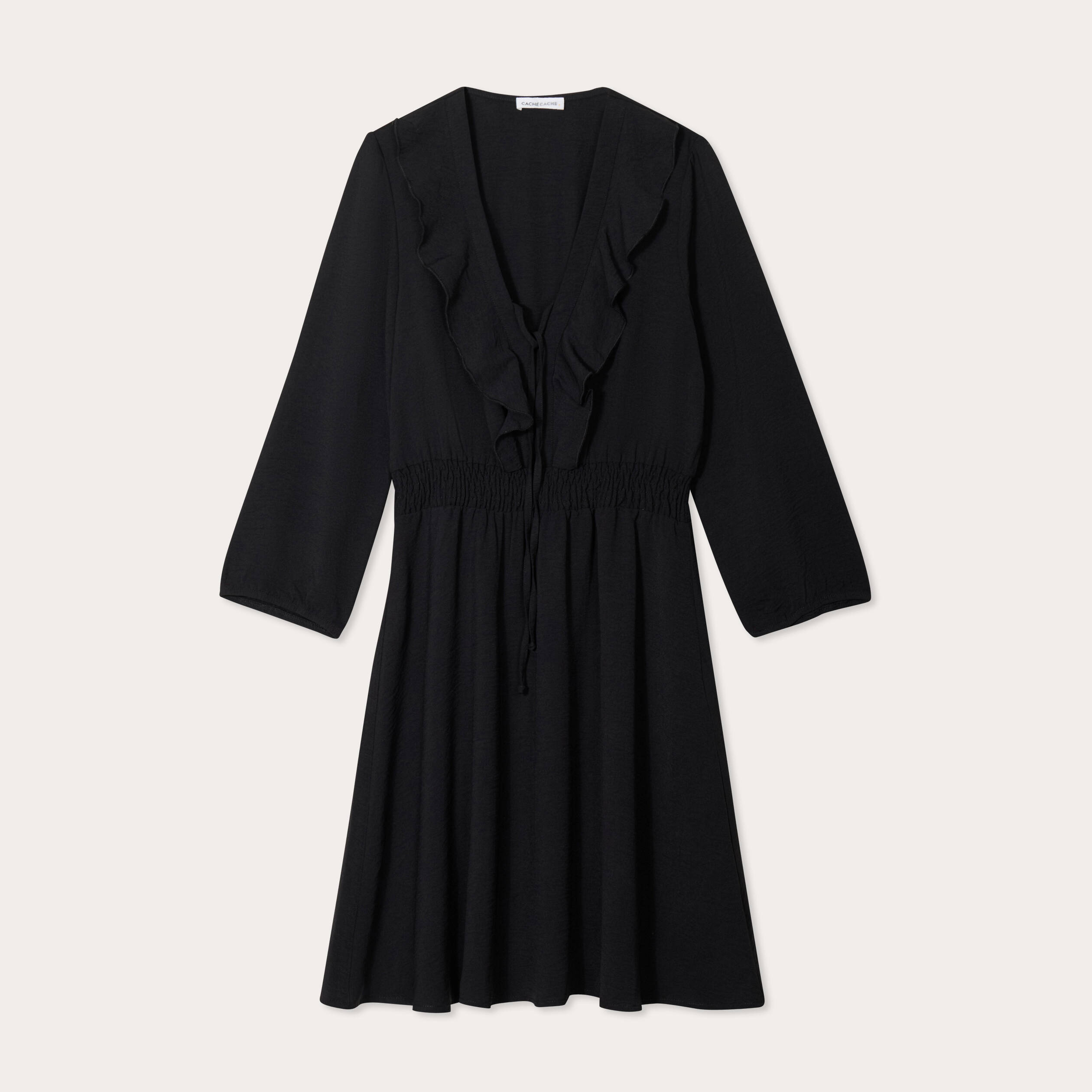 robe evasee avec volants noir femme Robe évasée avec volants noir femme