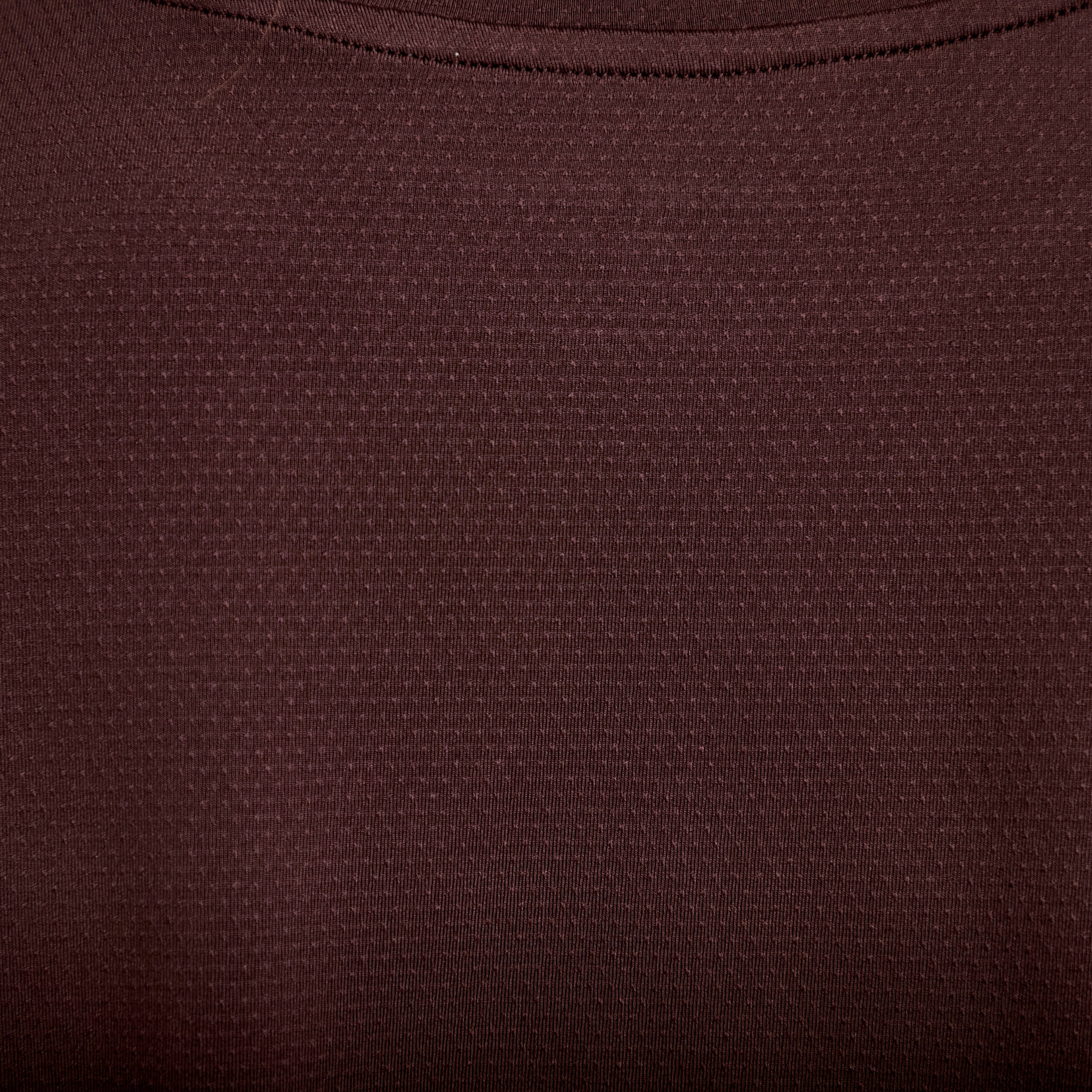 T-shirt col rond manches courtes marron fonc&eacute; femme