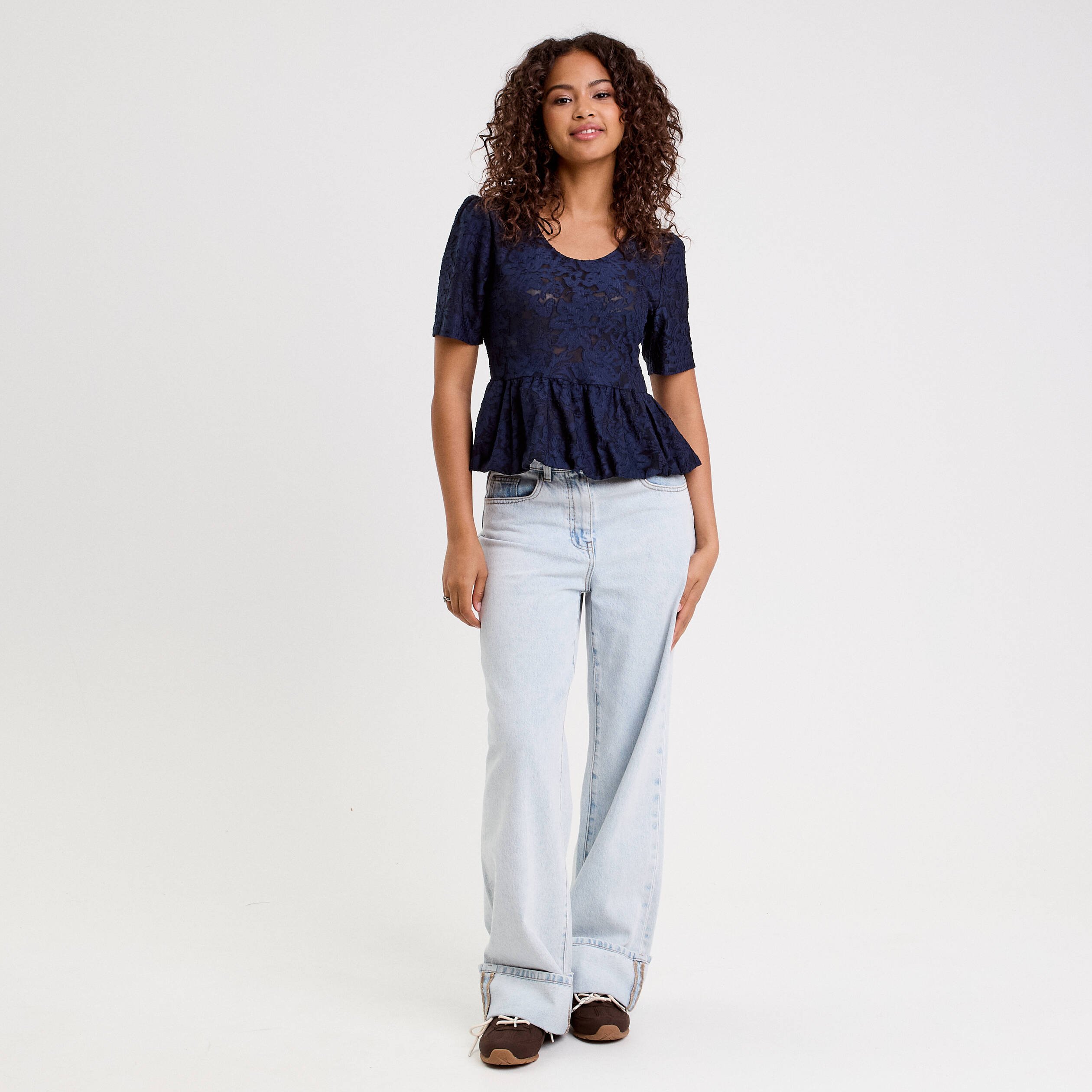 blouse manches courtes bleu fonce femme Blouse manches courtes bleu foncé femme