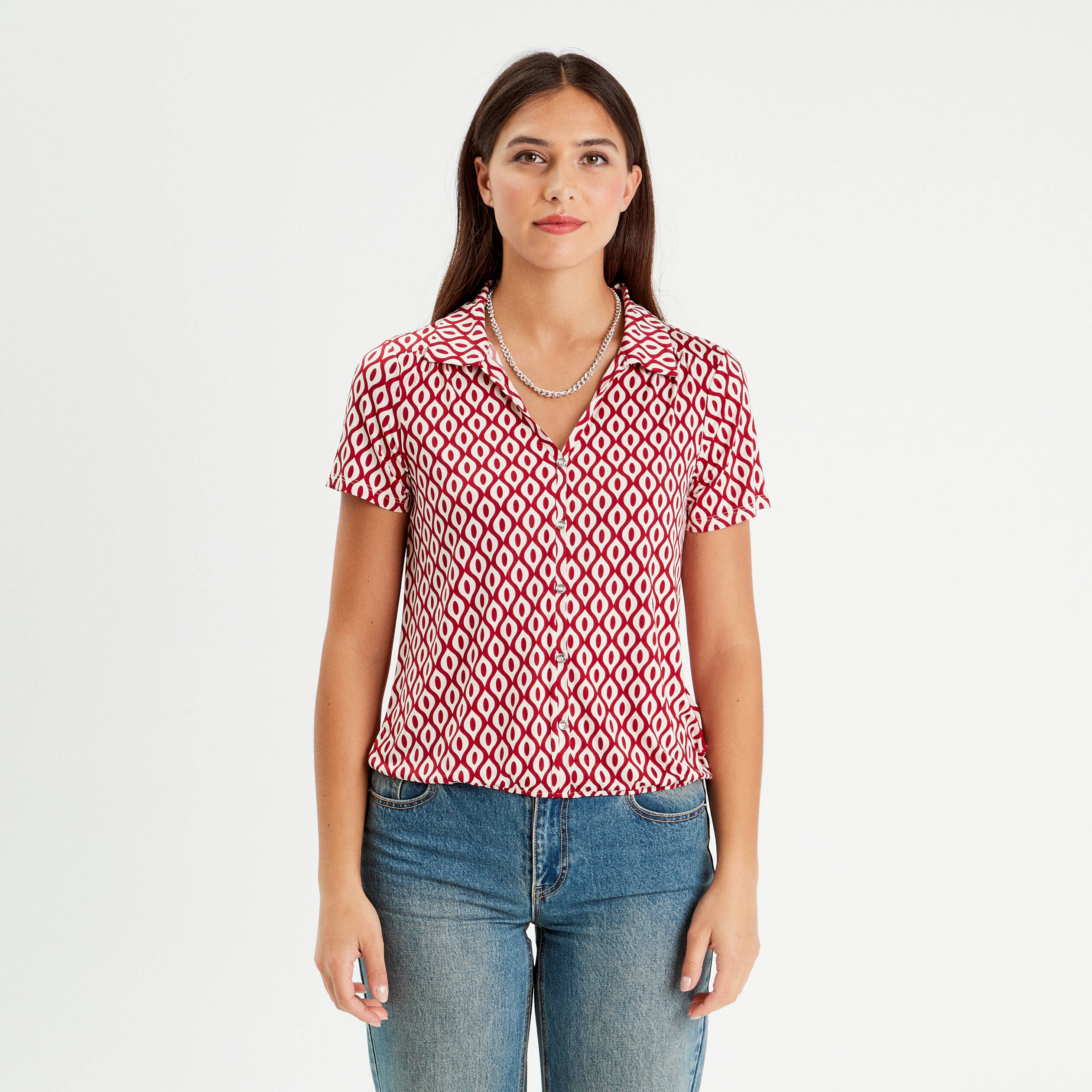 blouse manches courtes rouge femme Blouse manches courtes rouge femme