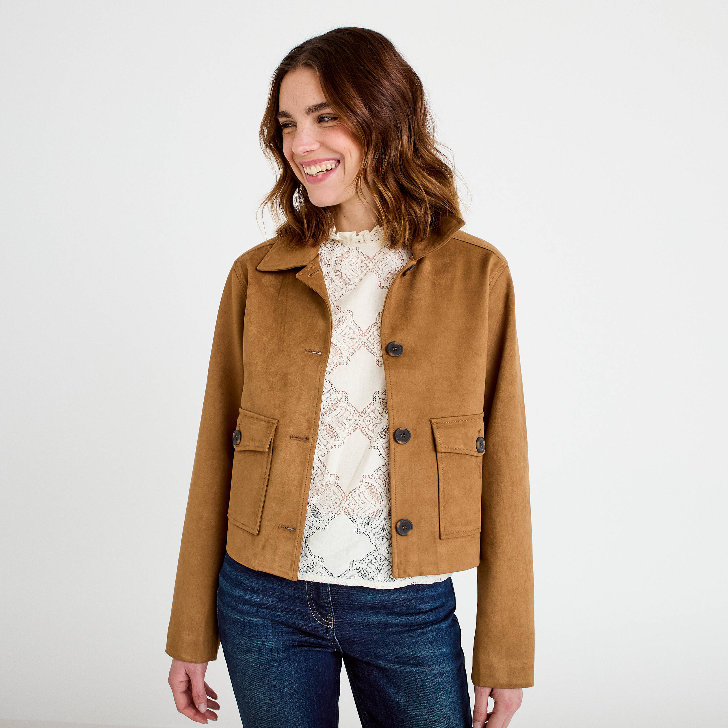 Veste Moto En Daim Vince Cropped Taille 10 (M) - Verte, Zippée - Neuf Avec étiquettes