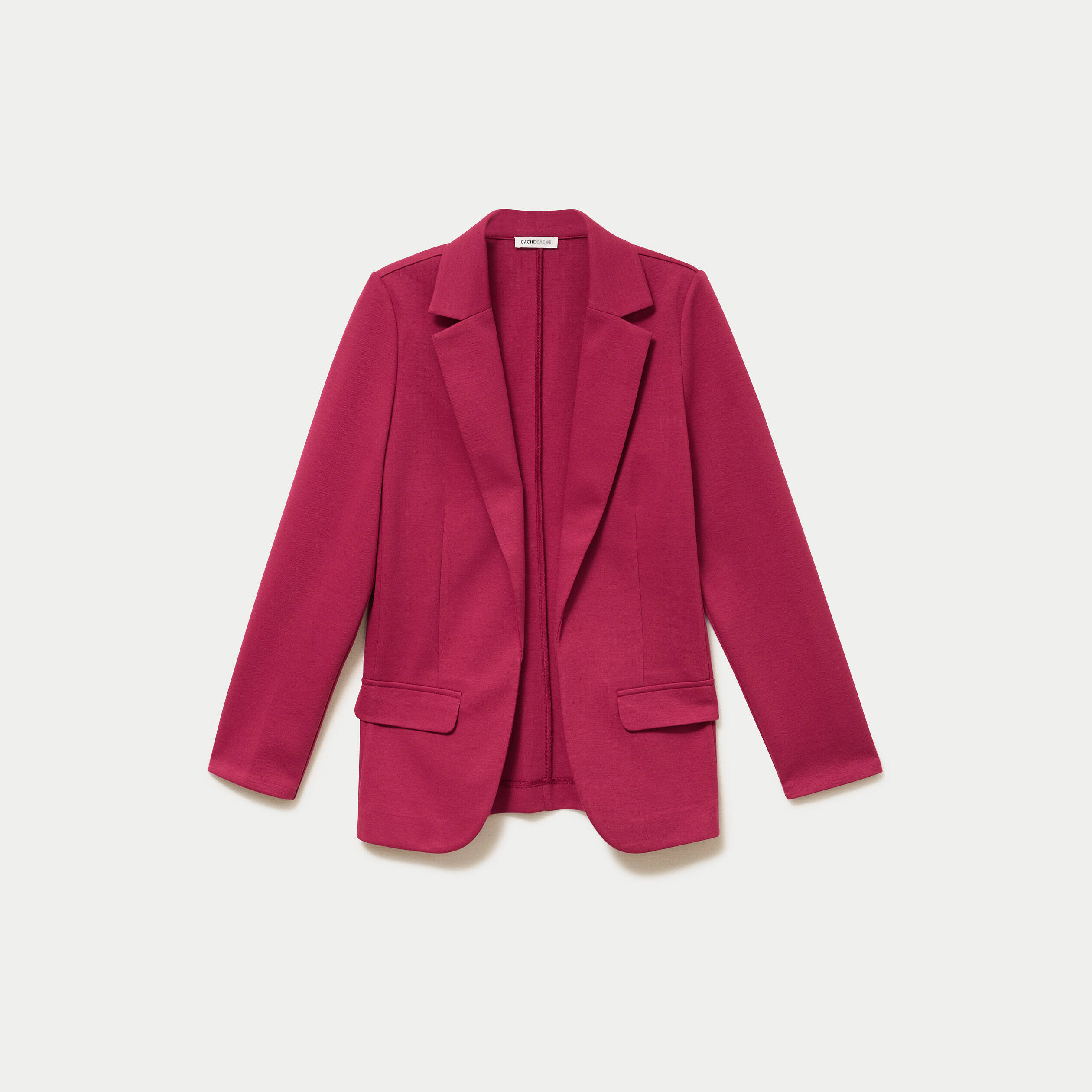 Veste blazer cintr&eacute;e rouge femme
