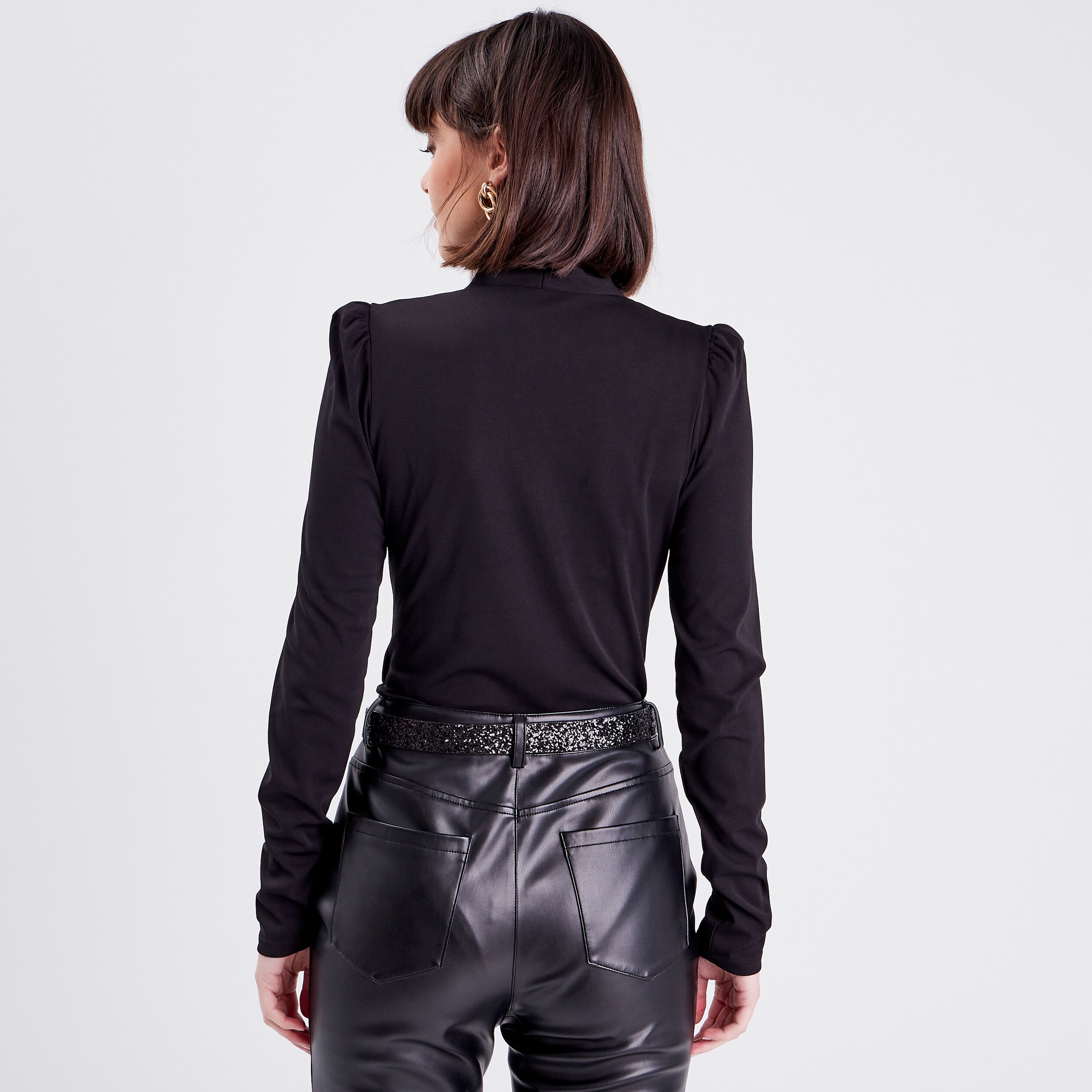 Body manches longues noir femme