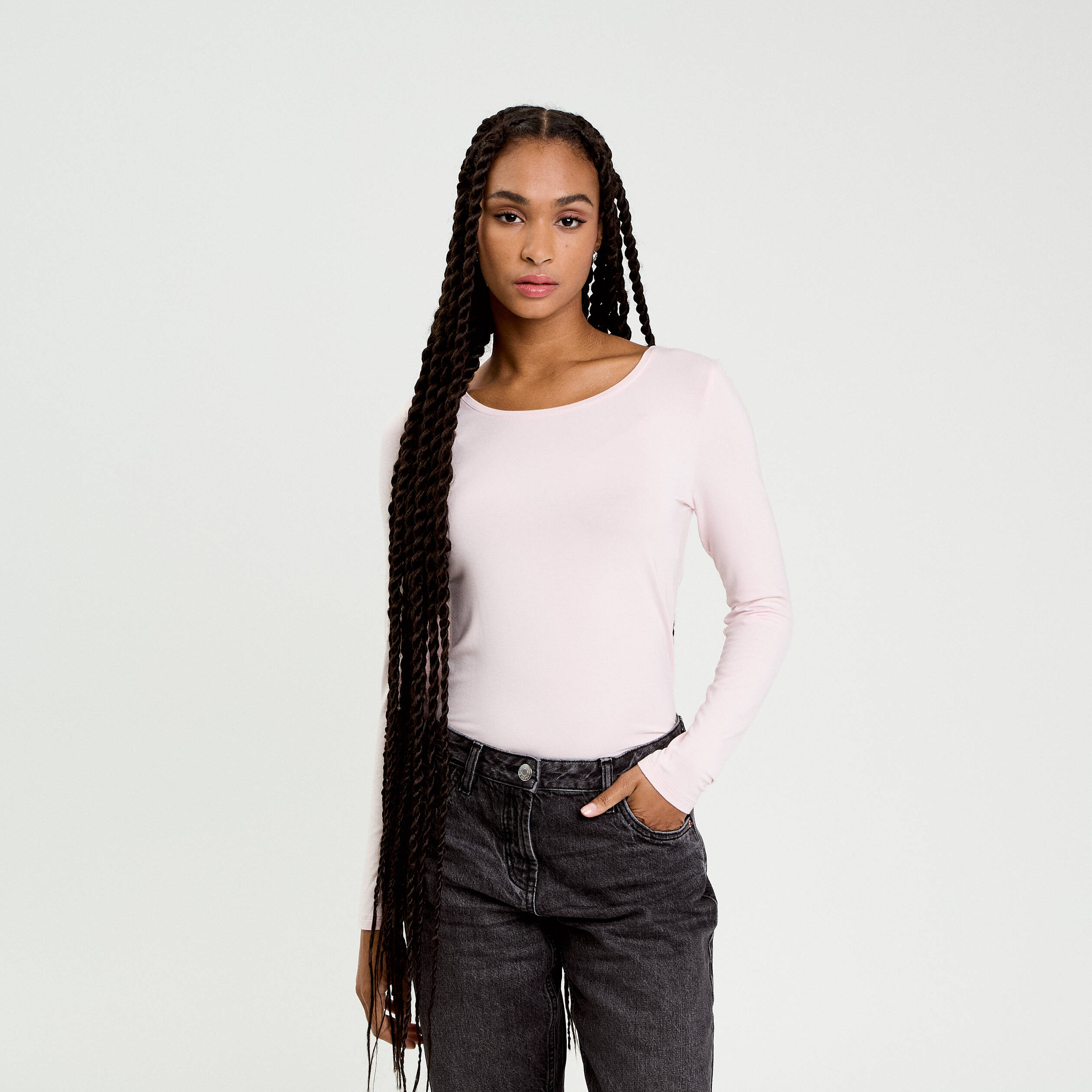 Manches longues avec col rond | Rose | NEW YORKER