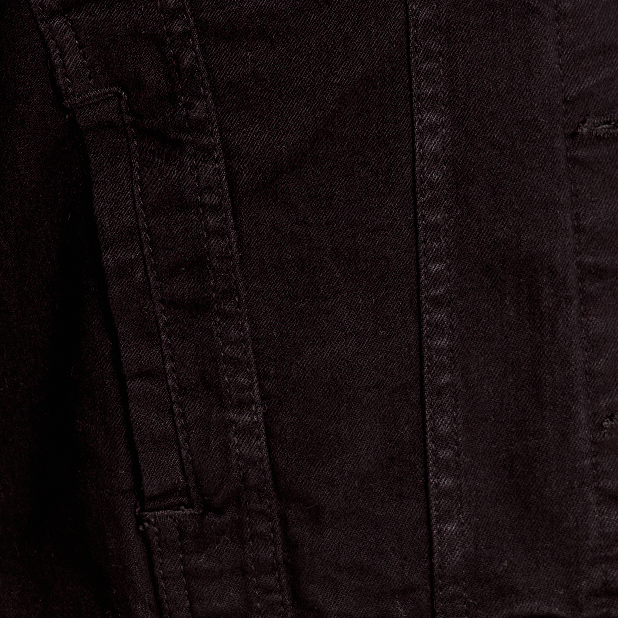 Veste droite boutonnée en jean noir femme