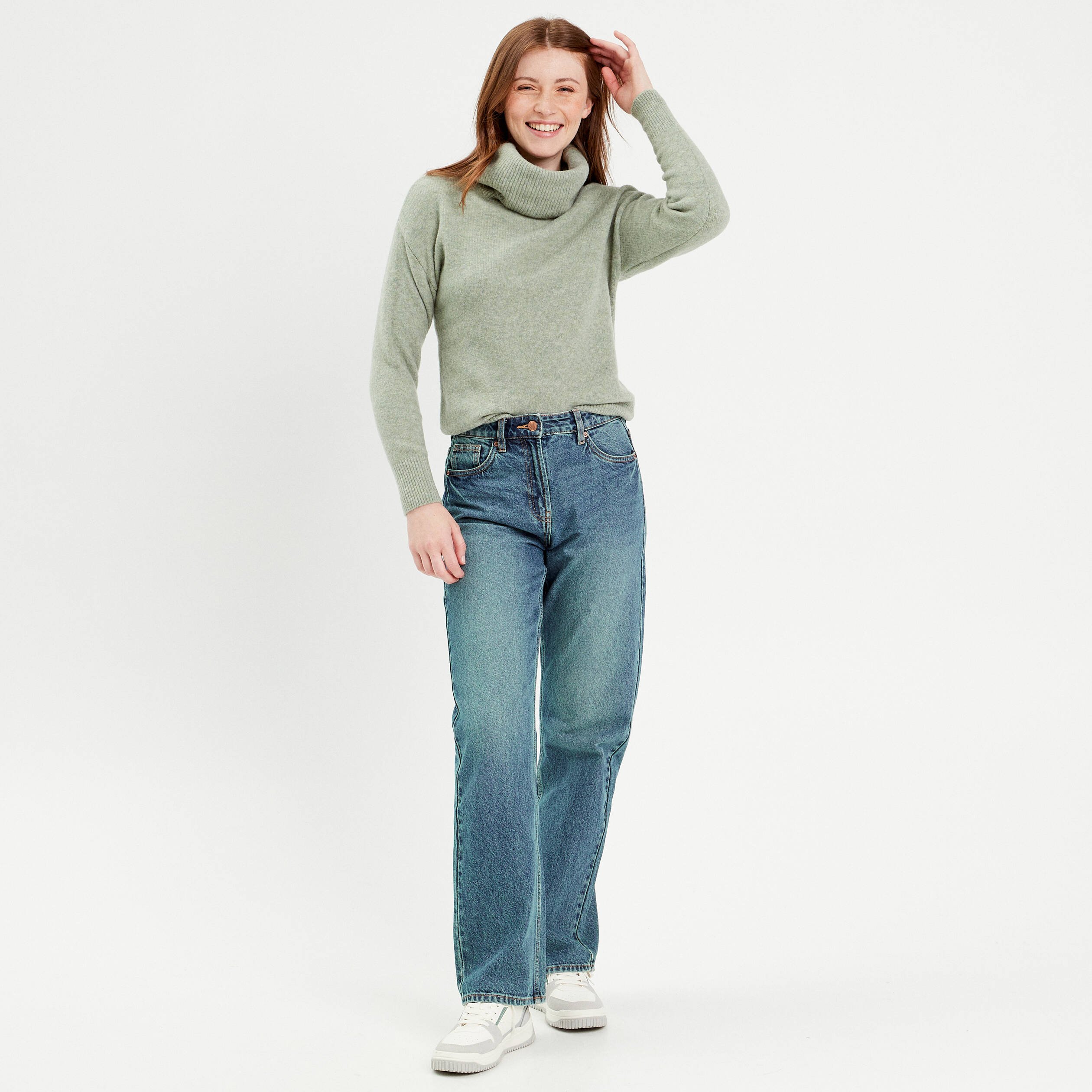 pull avec col roule vert pastel femme Pull avec col roulé vert pastel femme