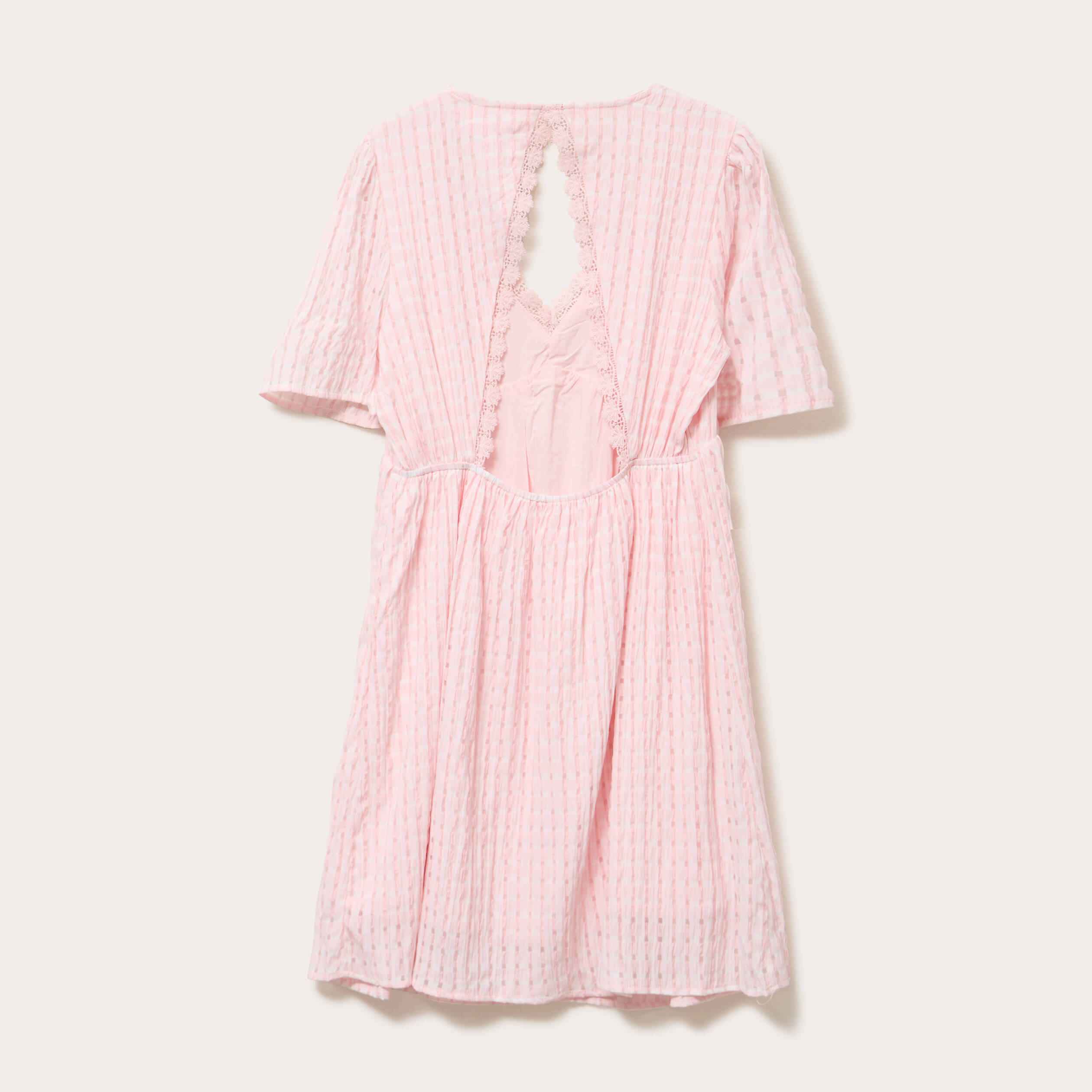 robe evasee col v doublure viscose rose femme Robe évasée col V doublure viscose rose femme