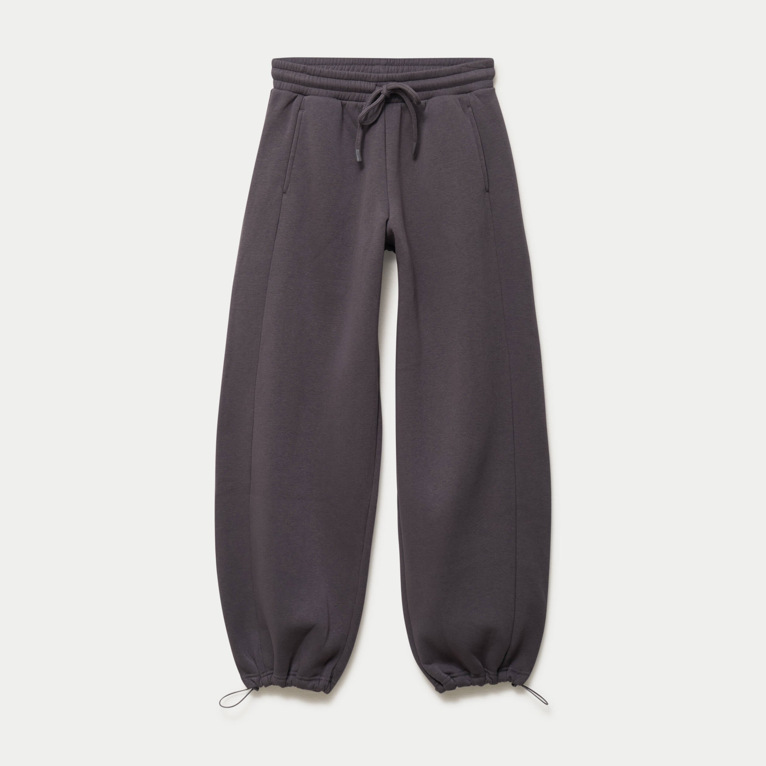 Jogging large taille basse gris fonc&eacute; femme