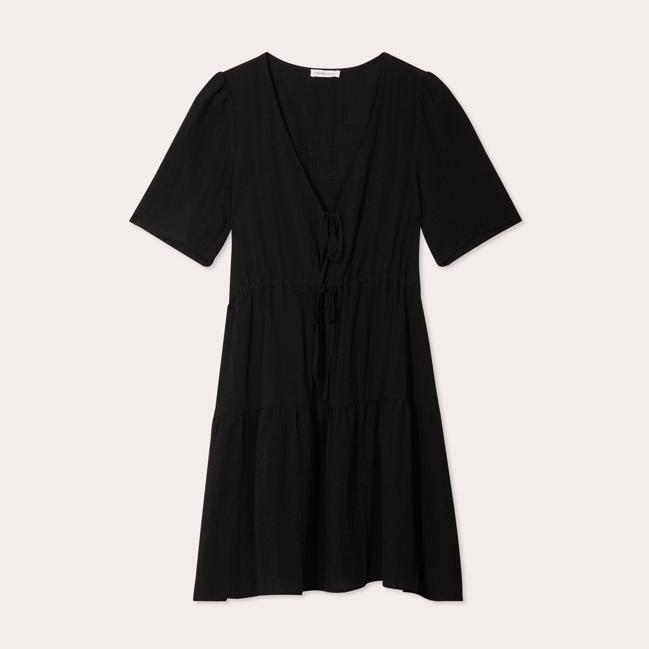 robe evasee avec noeuds noir femme Robe évasée avec noeuds noir femme
