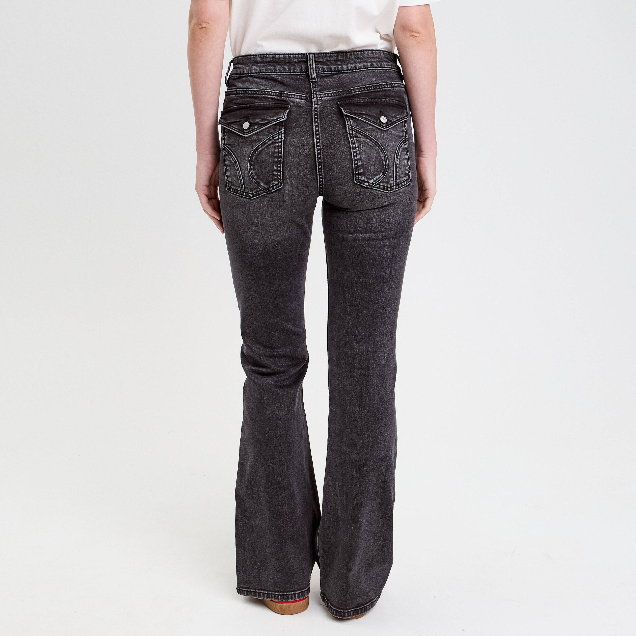 jean flare taille basse denim noir femme Jean flare taille basse denim noir femme