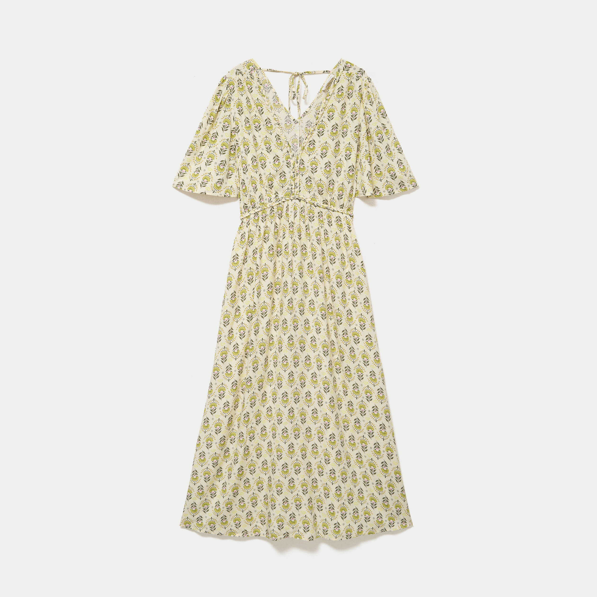 Robe longue manches courtes blanc femme