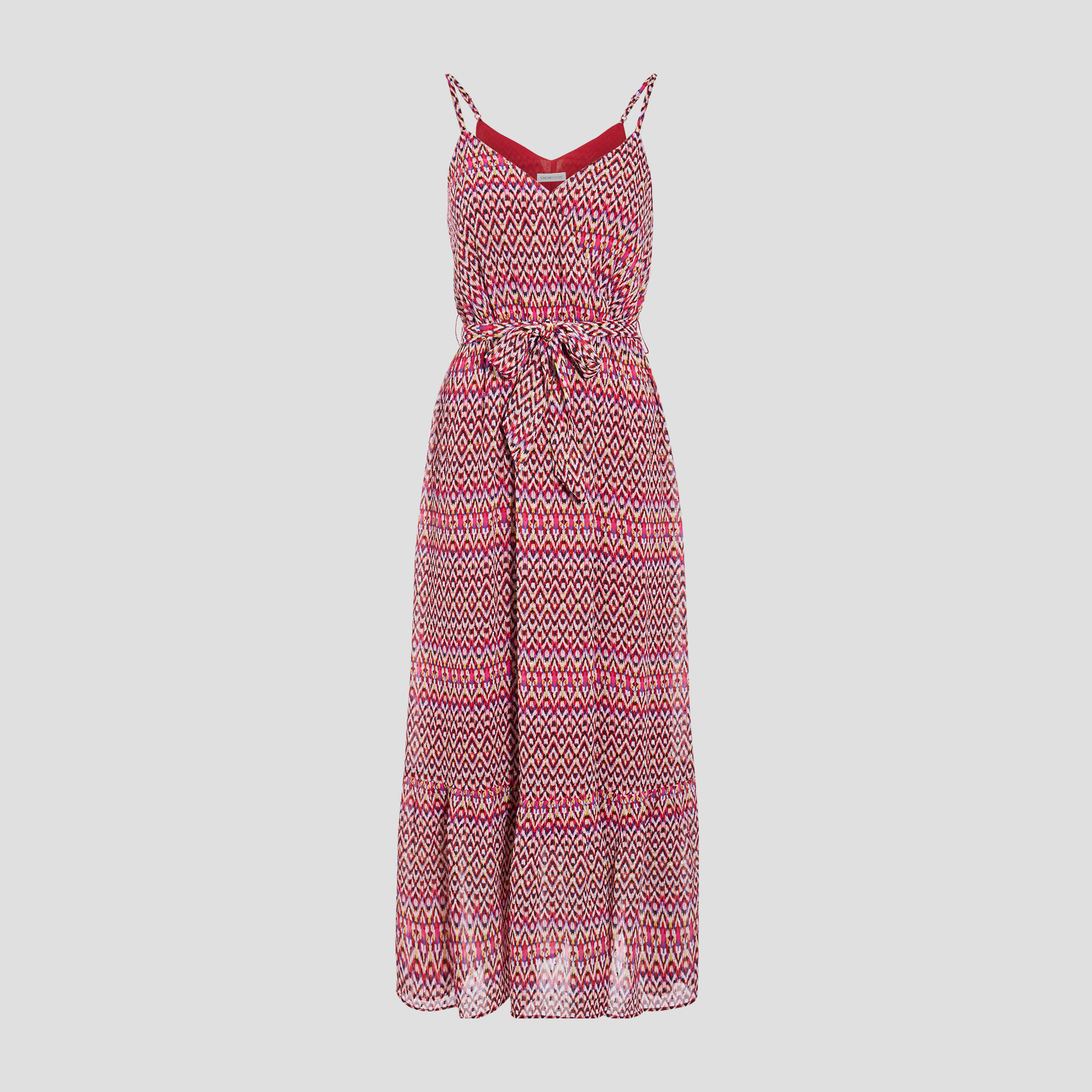 Robe longue &eacute;vas&eacute;e rose femme