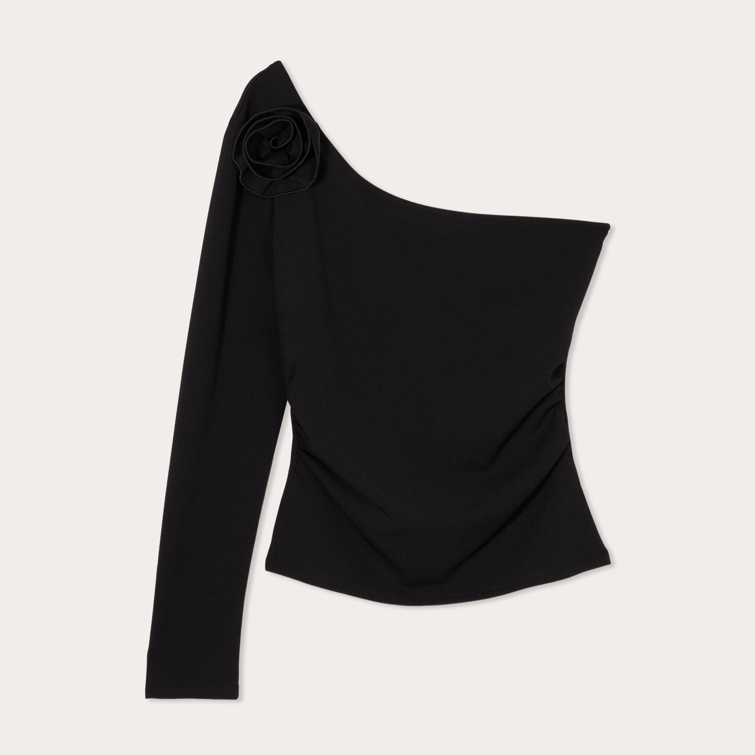T-shirt asym&eacute;trique noir femme