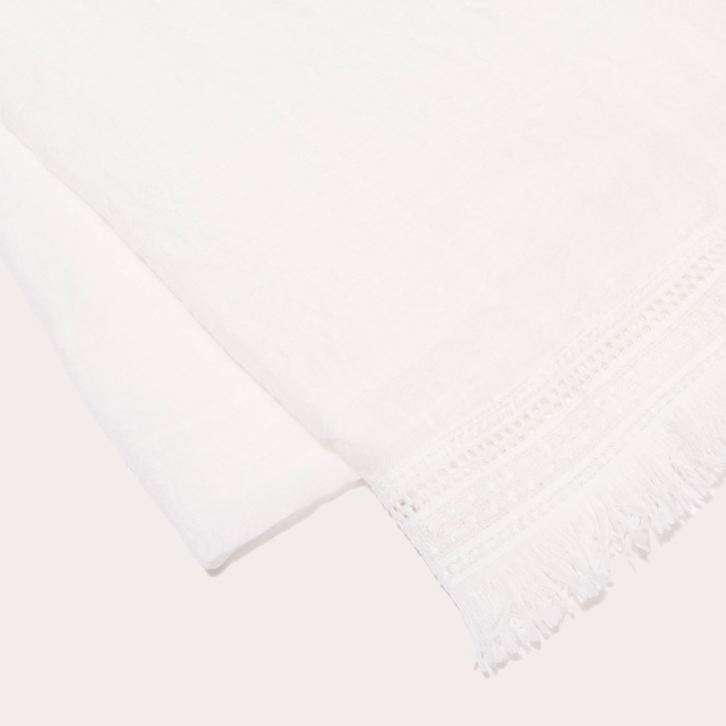 Foulard avec franges blanc femme