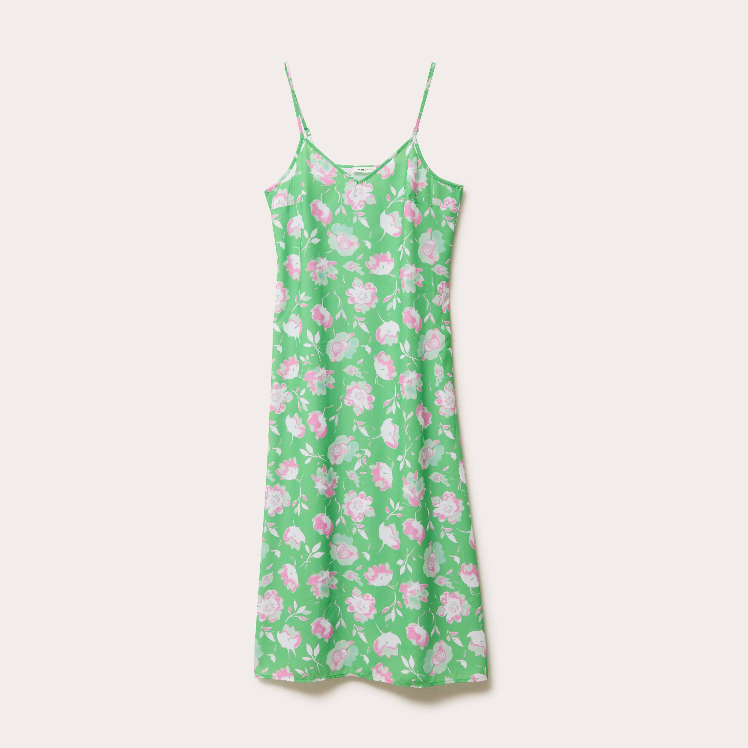 robe evasee 34 col benitier vert fluo femme Robe évasée 3/4 col bénitier vert fluo femme