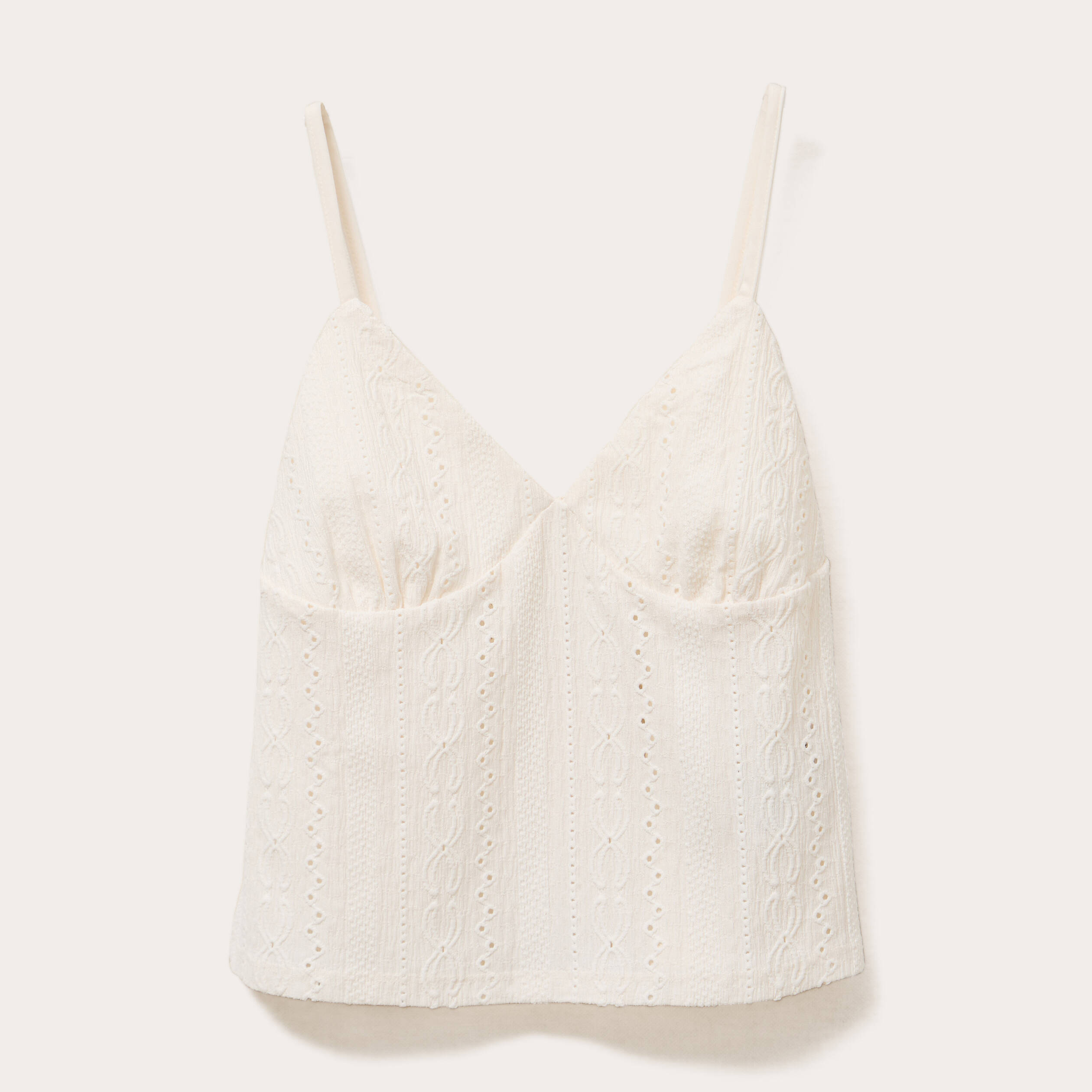 debardeur bretelles fines ecru femme Débardeur bretelles fines ecru femme