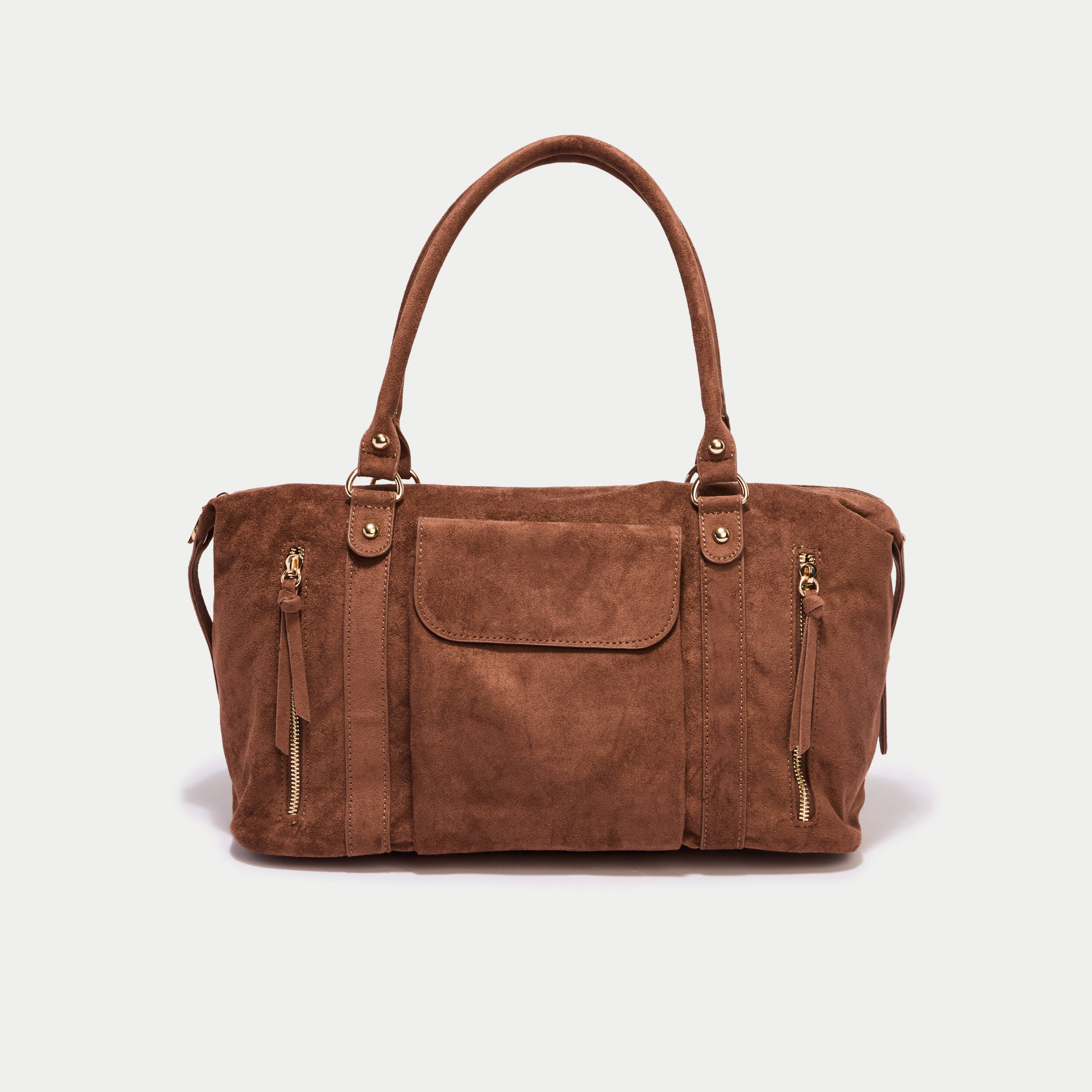 Sac aspect daim camel femme