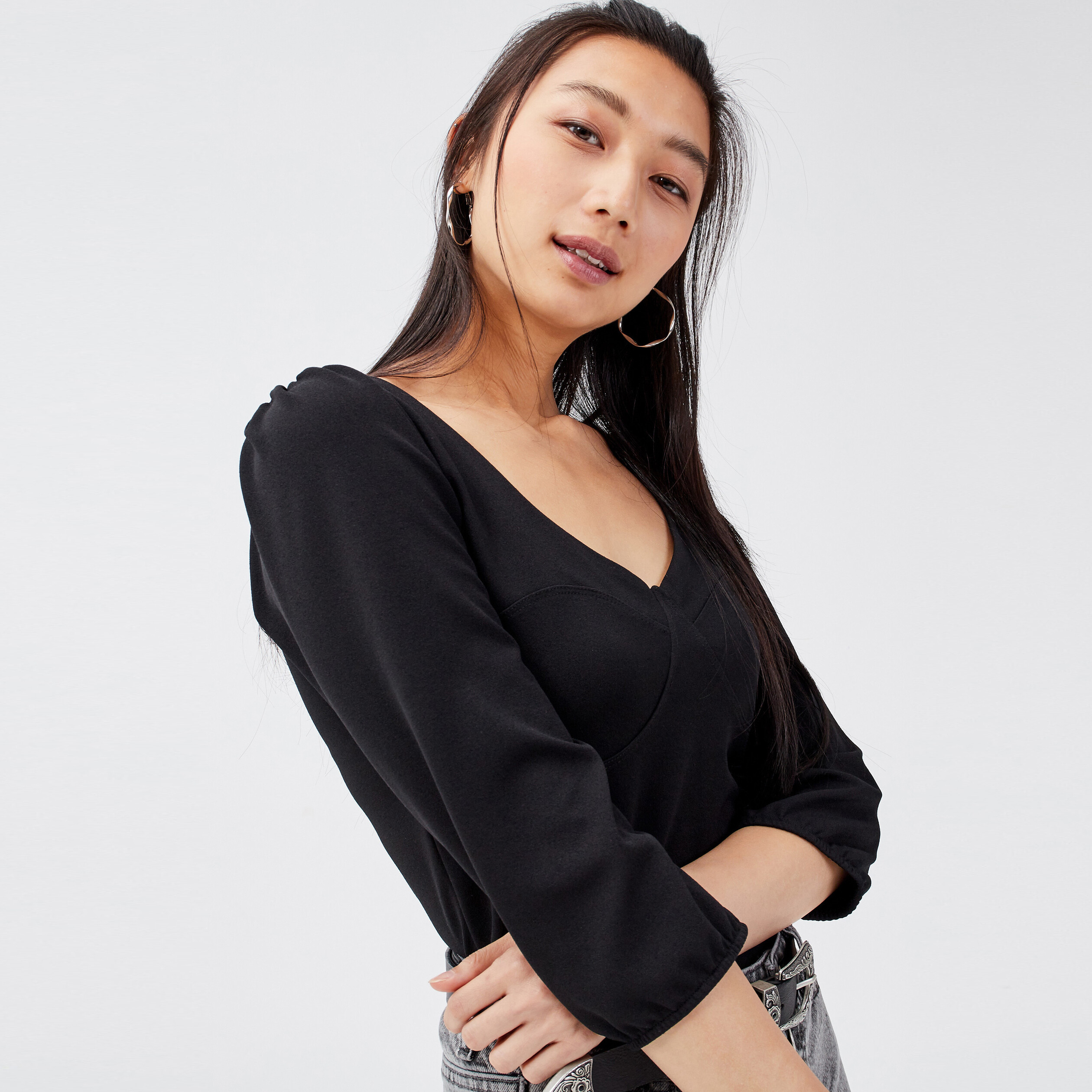 T shirt cheap noir moulant femme