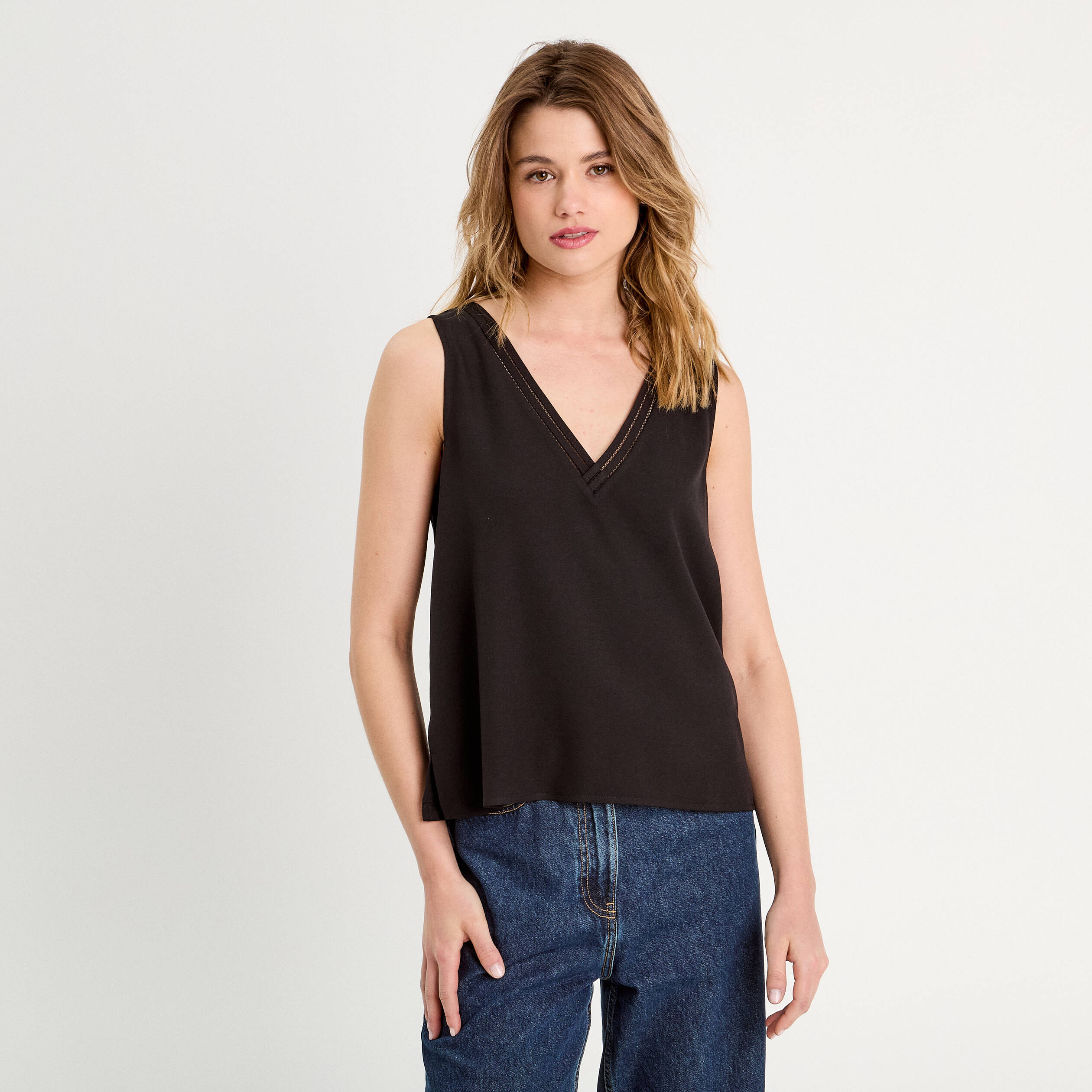 debardeur sans manches noir femme Débardeur sans manches noir femme