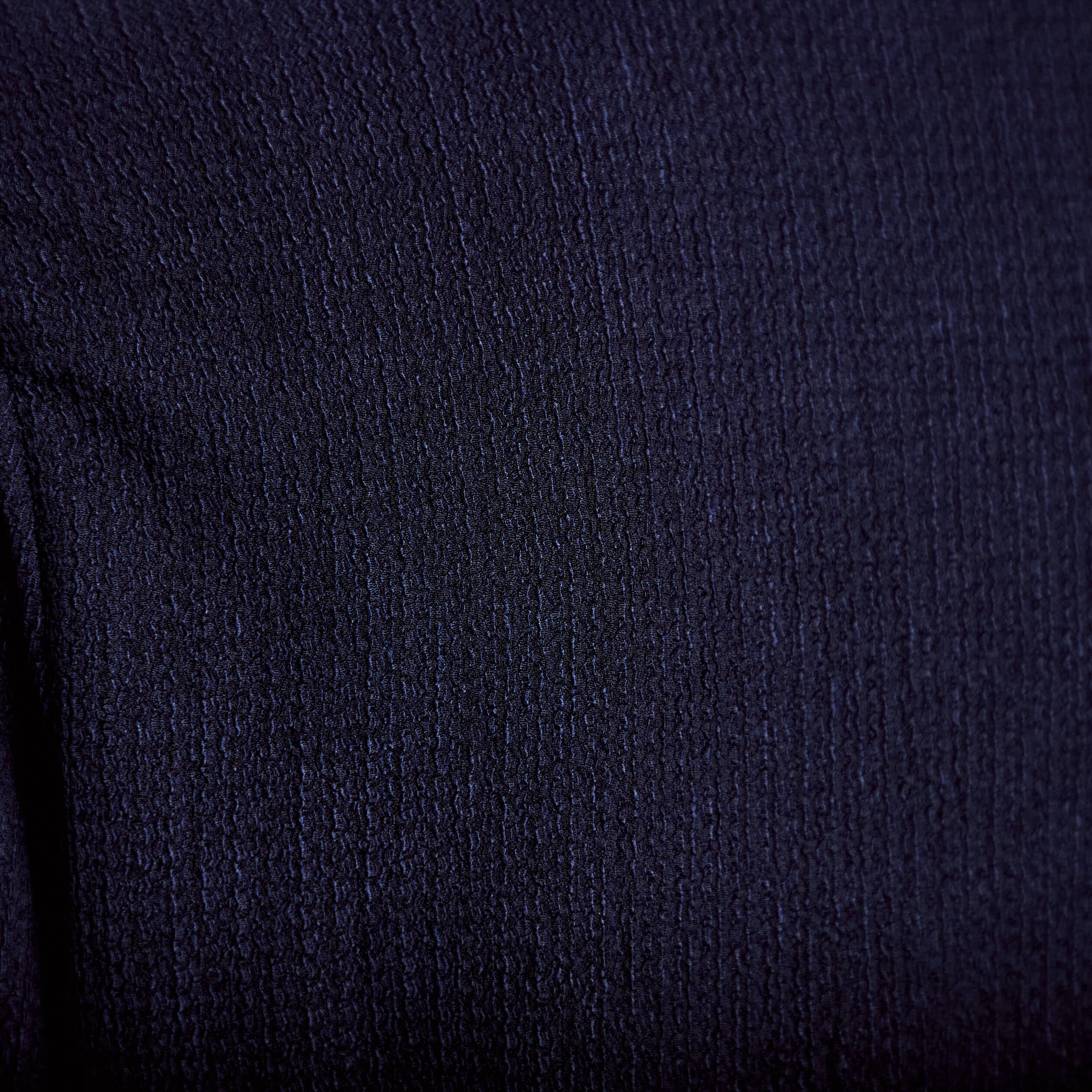 Blouse broderie col V manches longues bleu marine femme
