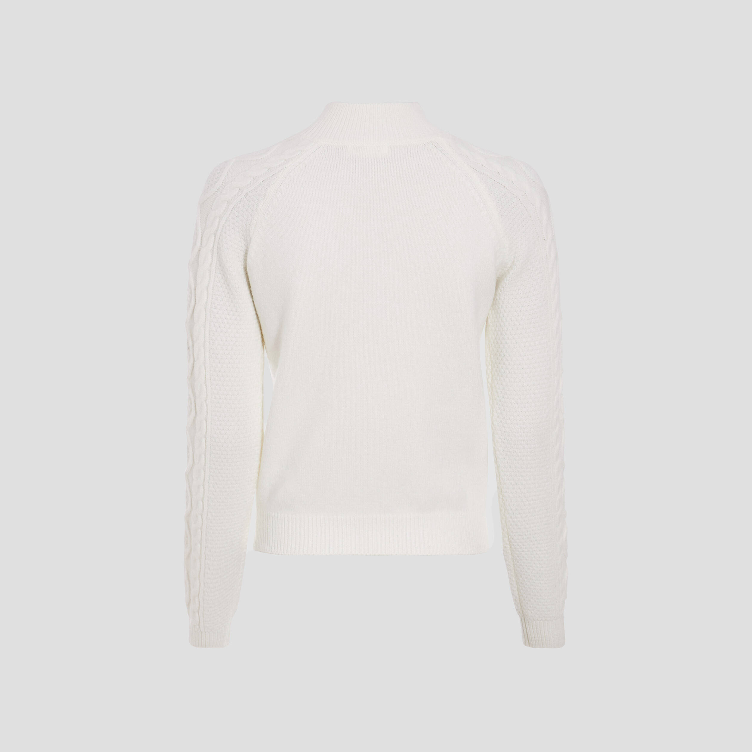 Pull boutonn&eacute; avec torsades ecru femme
