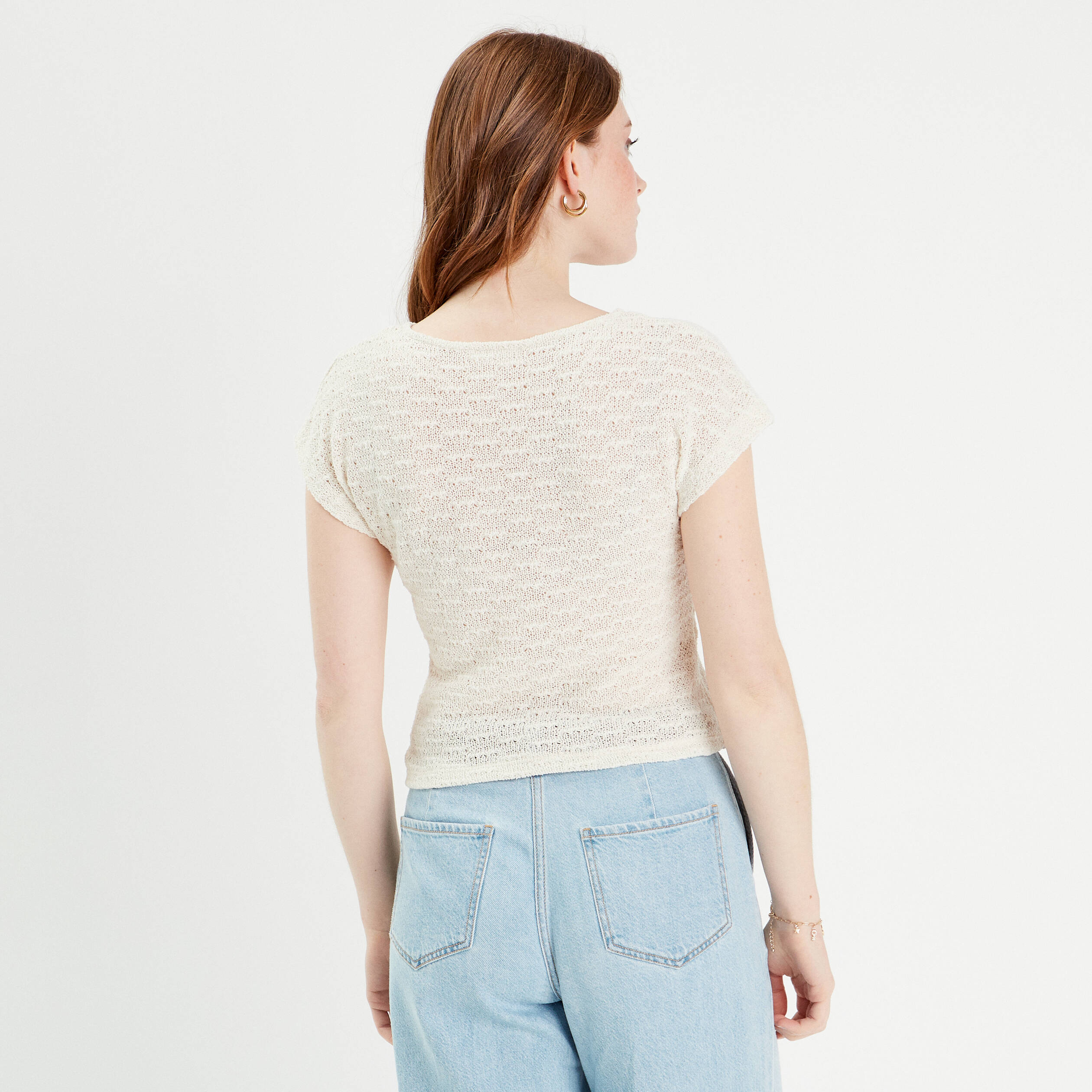 T-Shirt Femme Col V - Manches Courtes - Tissu Léger - Imprimé Ou Uni - Taille S à 3XL